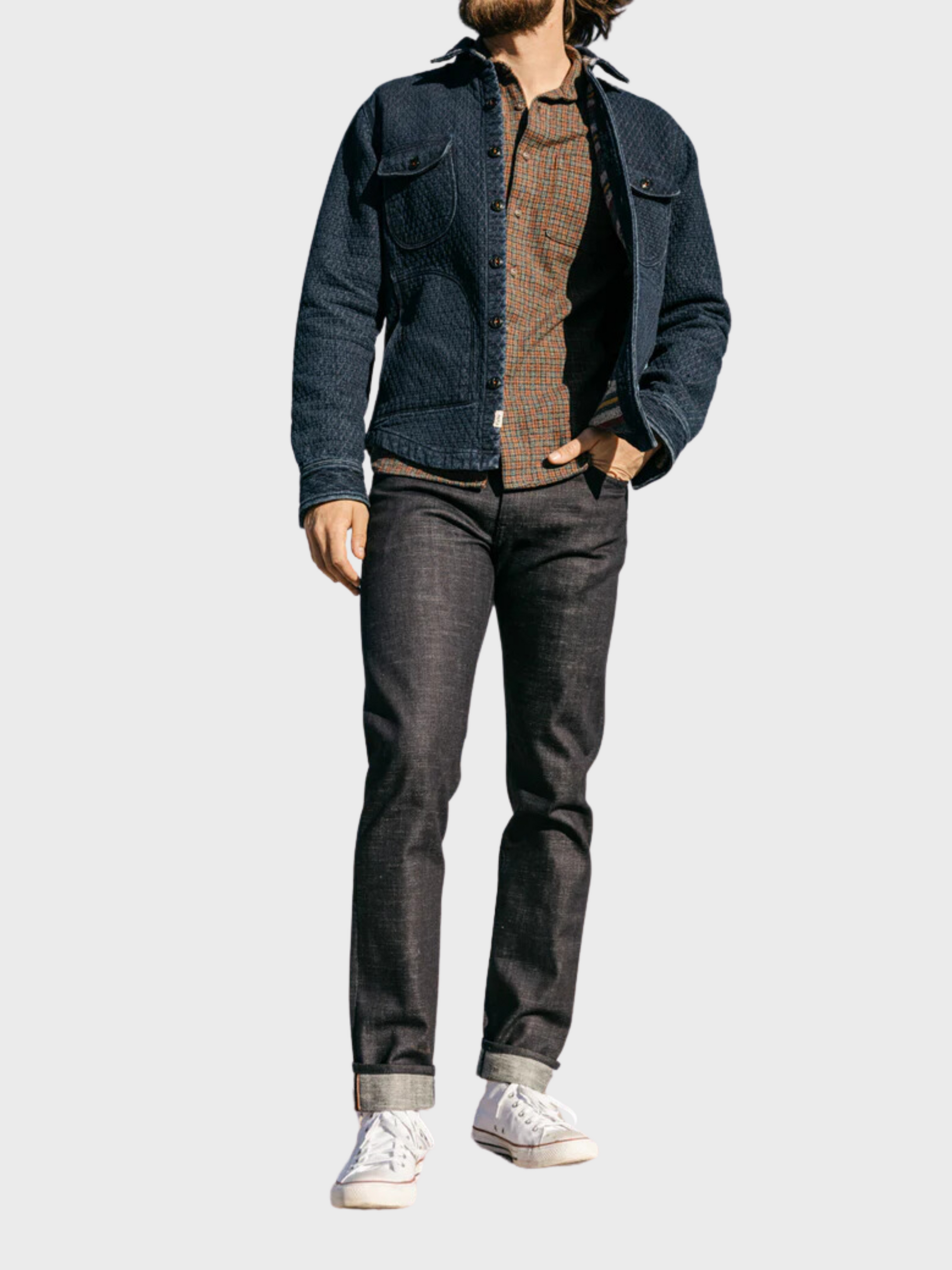 Kato Jacket The Anvil Shirt Jacket Quilt Denim Dark Indigo-Men's Jackets-Brooklyn-Vancouver-Yaletown-Canada