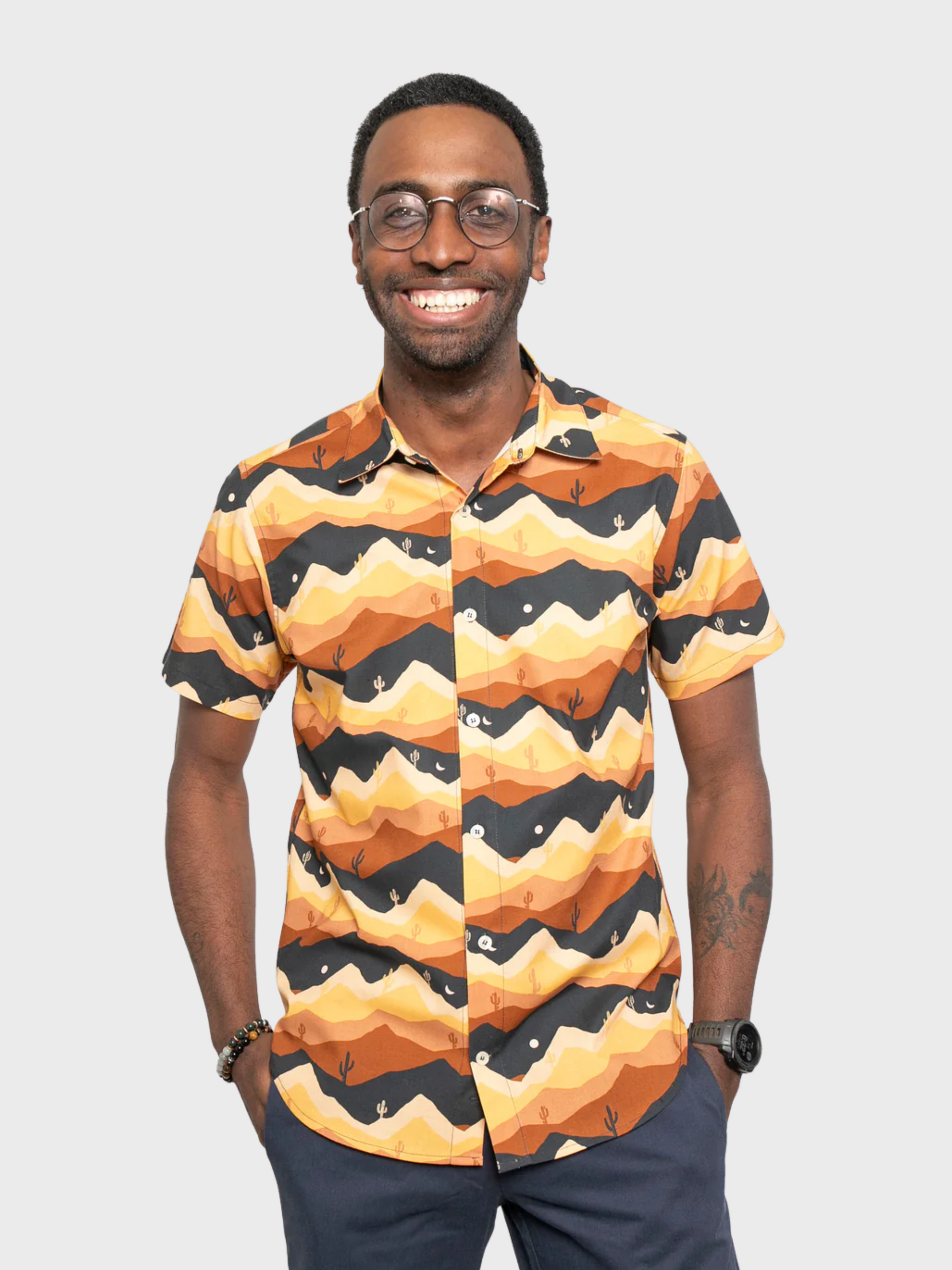 18Waits Short Sleeve Dylan Shirt Mountains of The Moon-Men's Shirts-Brooklyn-Vancouver-Yaletown-Canada