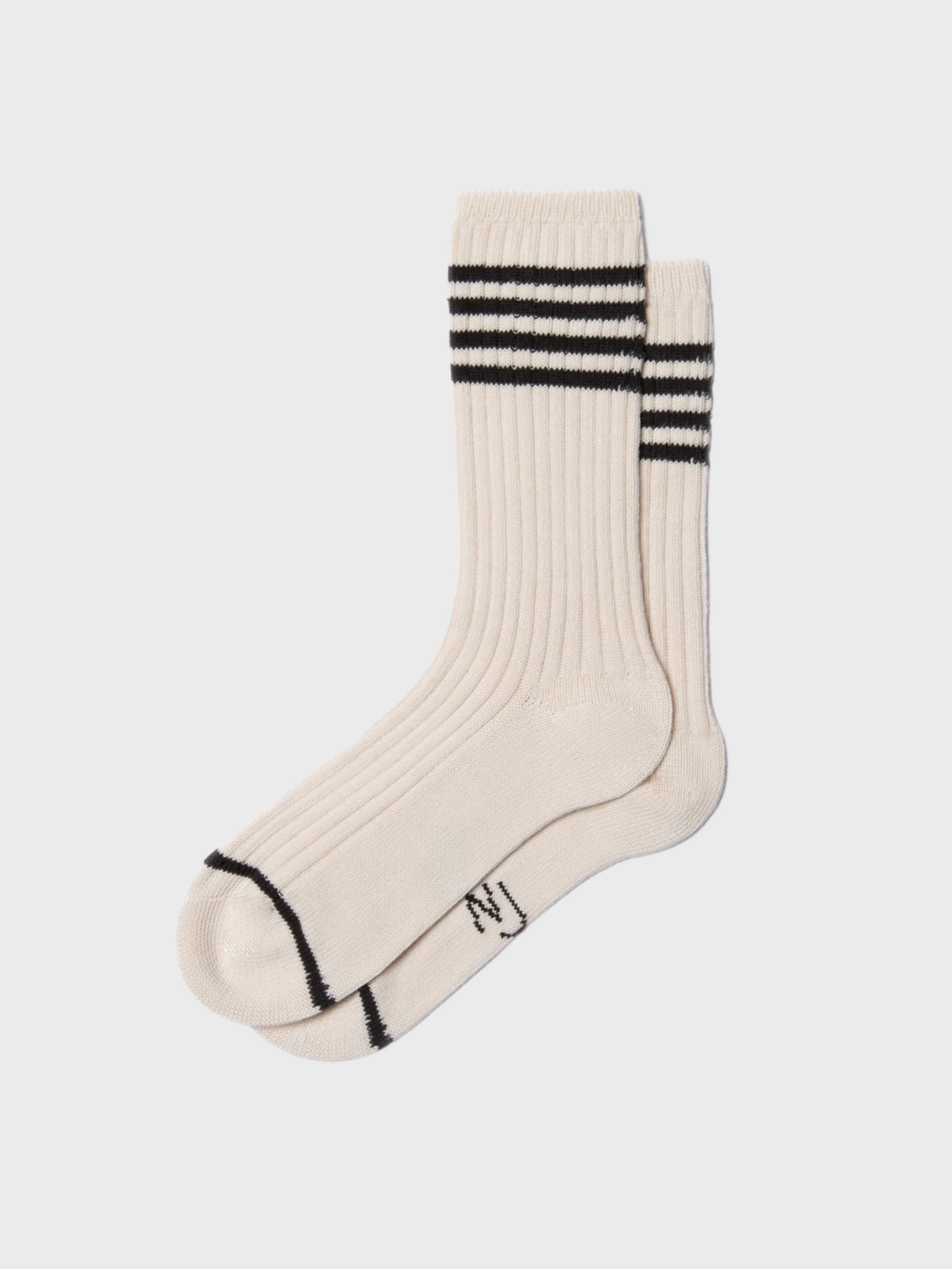Nudie Tennis Socks Stripe White/Black-Men's Accessories-Brooklyn-Vancouver-Yaletown-Canada