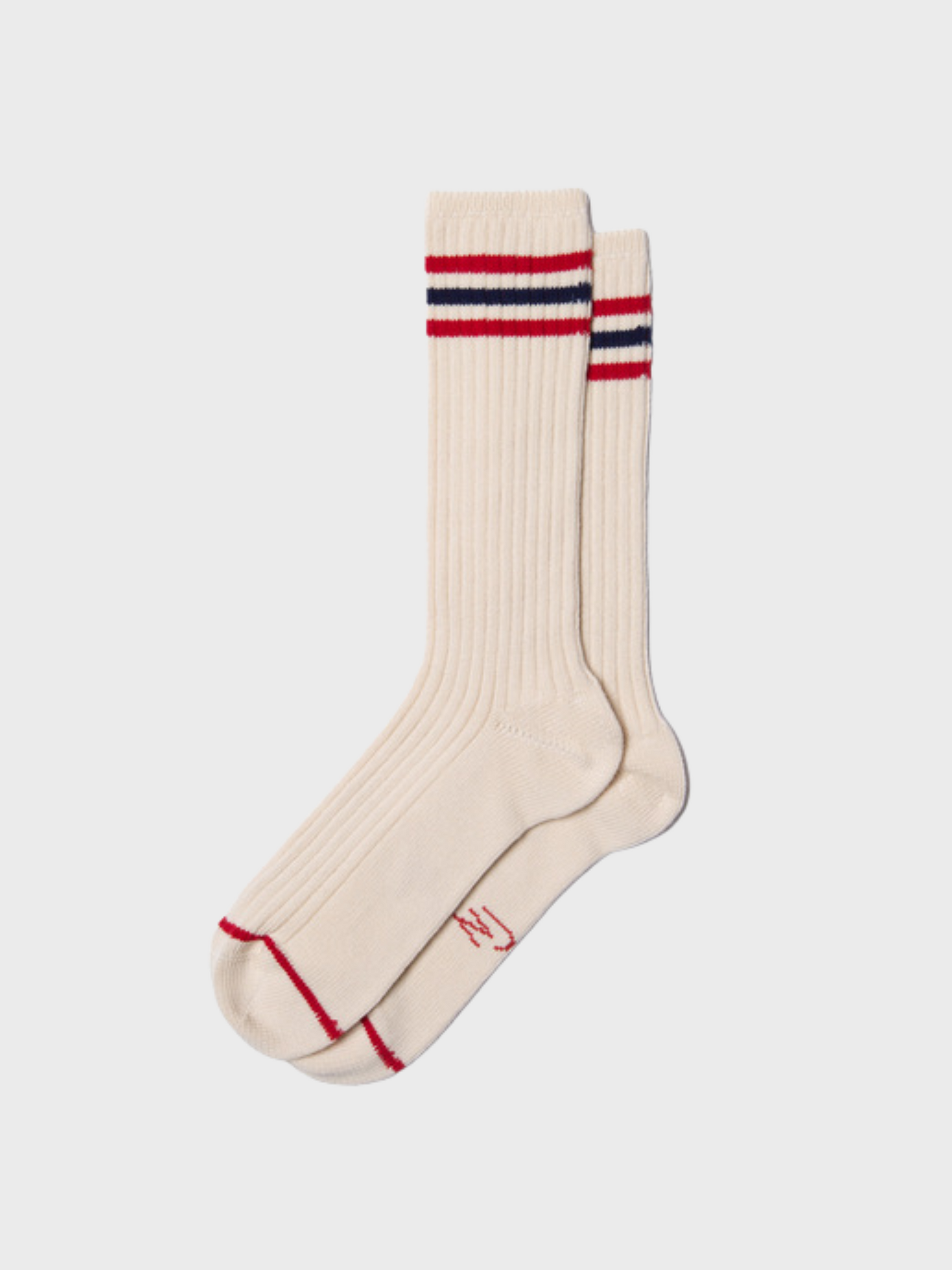 Nudie Tennis Socks Retro White/Red-Men's Accessories-Brooklyn-Vancouver-Yaletown-Canada