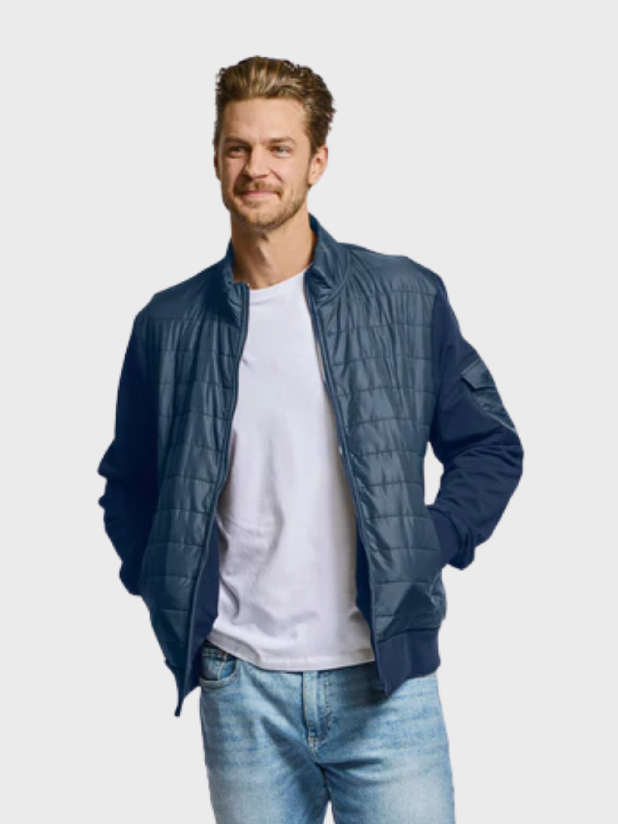 Easy Mondays Quilted Nylon Jacket Navy-Men's Jackets-Brooklyn-Vancouver-Yaletown-Canada