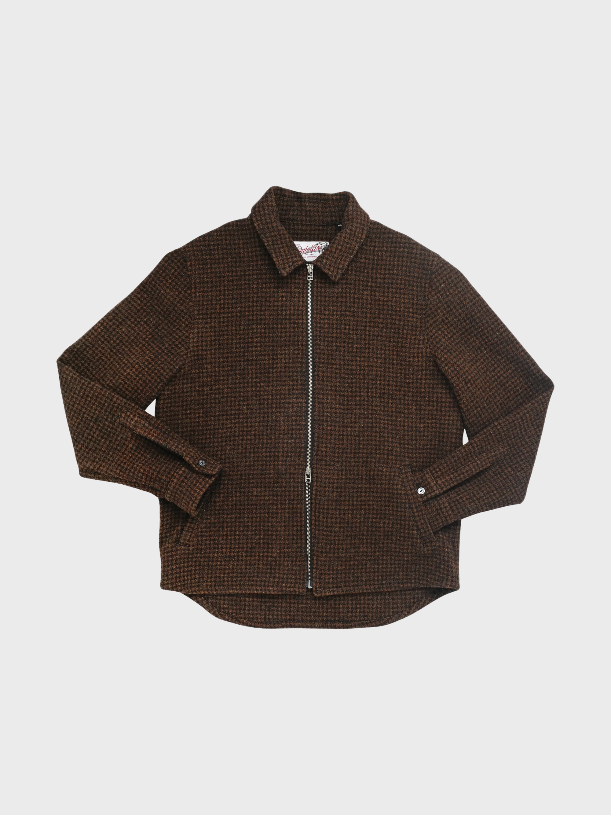Outclass Houndstooth Zip Overshirt - Bronze-Men's Jackets-Brooklyn-Vancouver-Yaletown-Canada
