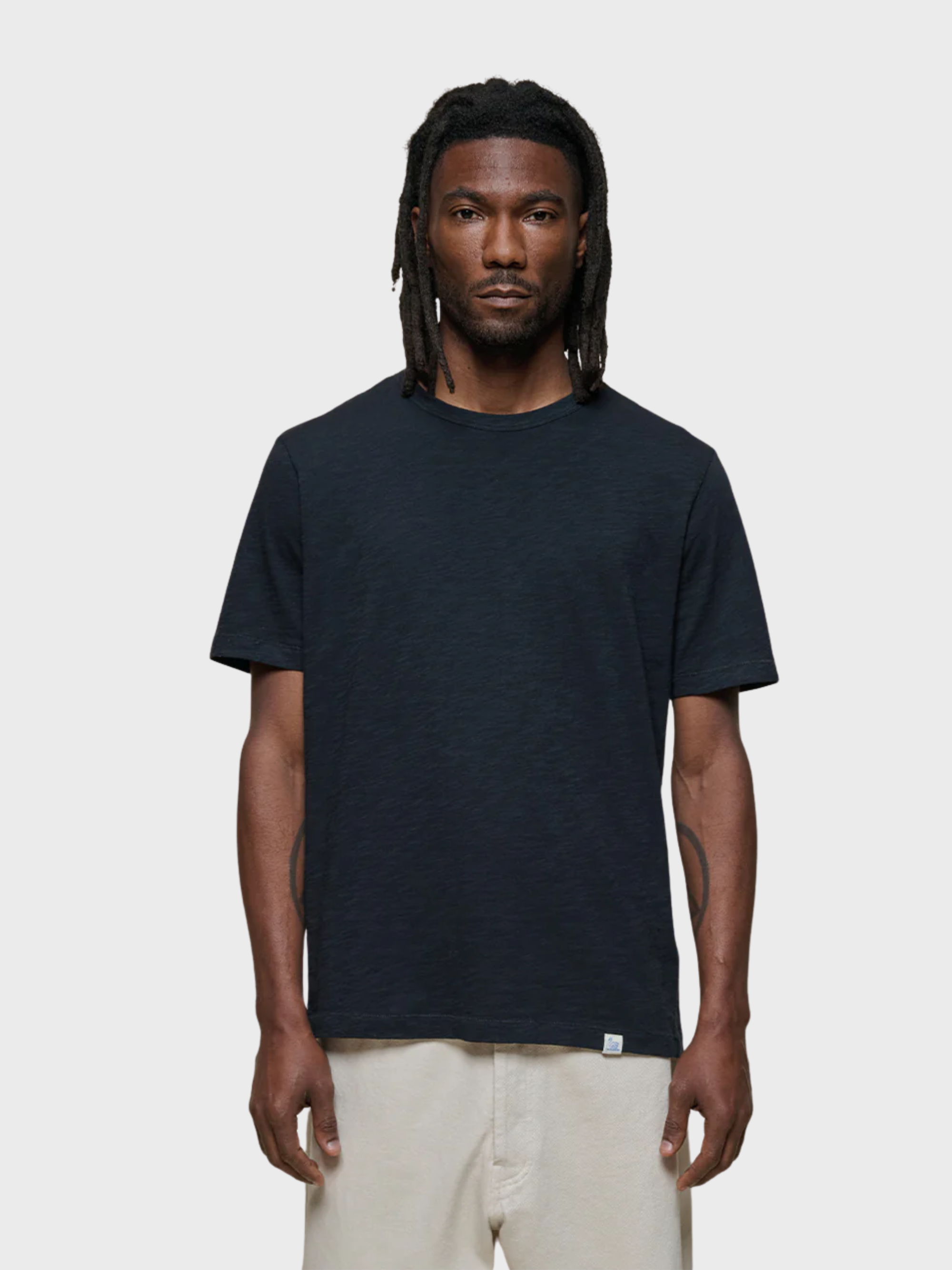 Merz Unisex T-Shirt, Pima Slub Cotton - deep black-Men's T-Shirts-Brooklyn-Vancouver-Yaletown-Canada