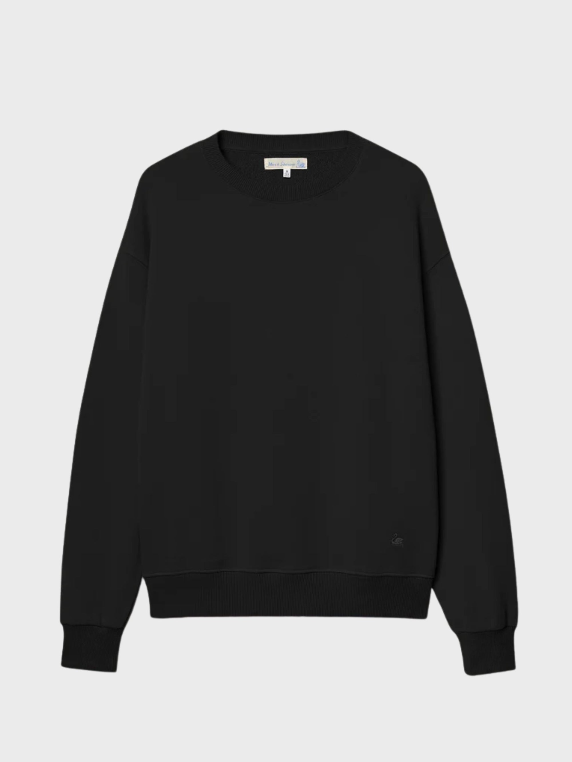 Merz Relaxed Lightweight Raglan Sweatshirt - Deep Black-Men's Sweatshirts-Brooklyn-Vancouver-Yaletown-Canada