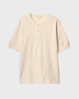 Merz Vintage Machine Refined Classic Fit Short Sleeve Henley - Nature-Men's T-Shirts-Brooklyn-Vancouver-Yaletown-Canada