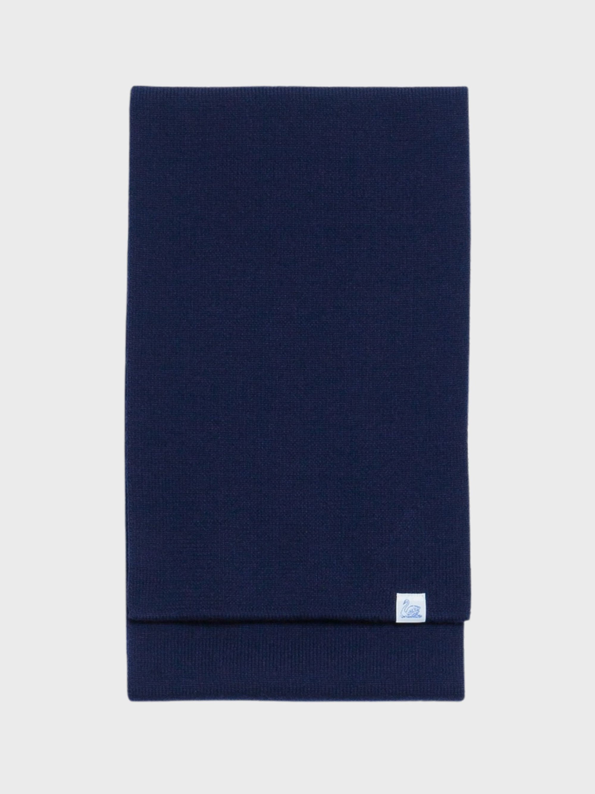 Merz Classic Scarf, Ribbed Structure, Merino Wool - dark navy-Men's Accessories-Brooklyn-Vancouver-Yaletown-Canada