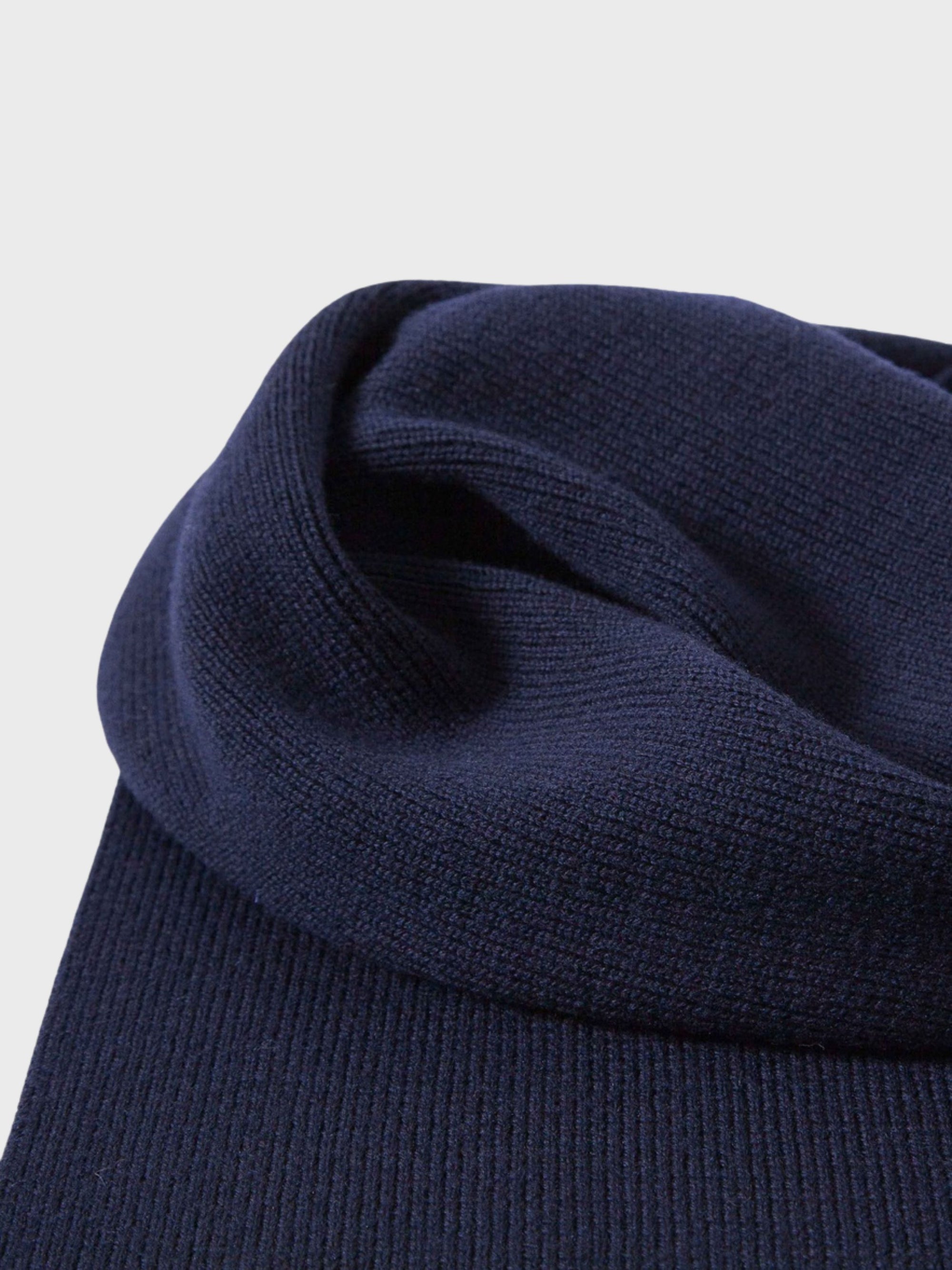 Merz Classic Scarf, Ribbed Structure, Merino Wool - dark navy-Men's Accessories-Brooklyn-Vancouver-Yaletown-Canada
