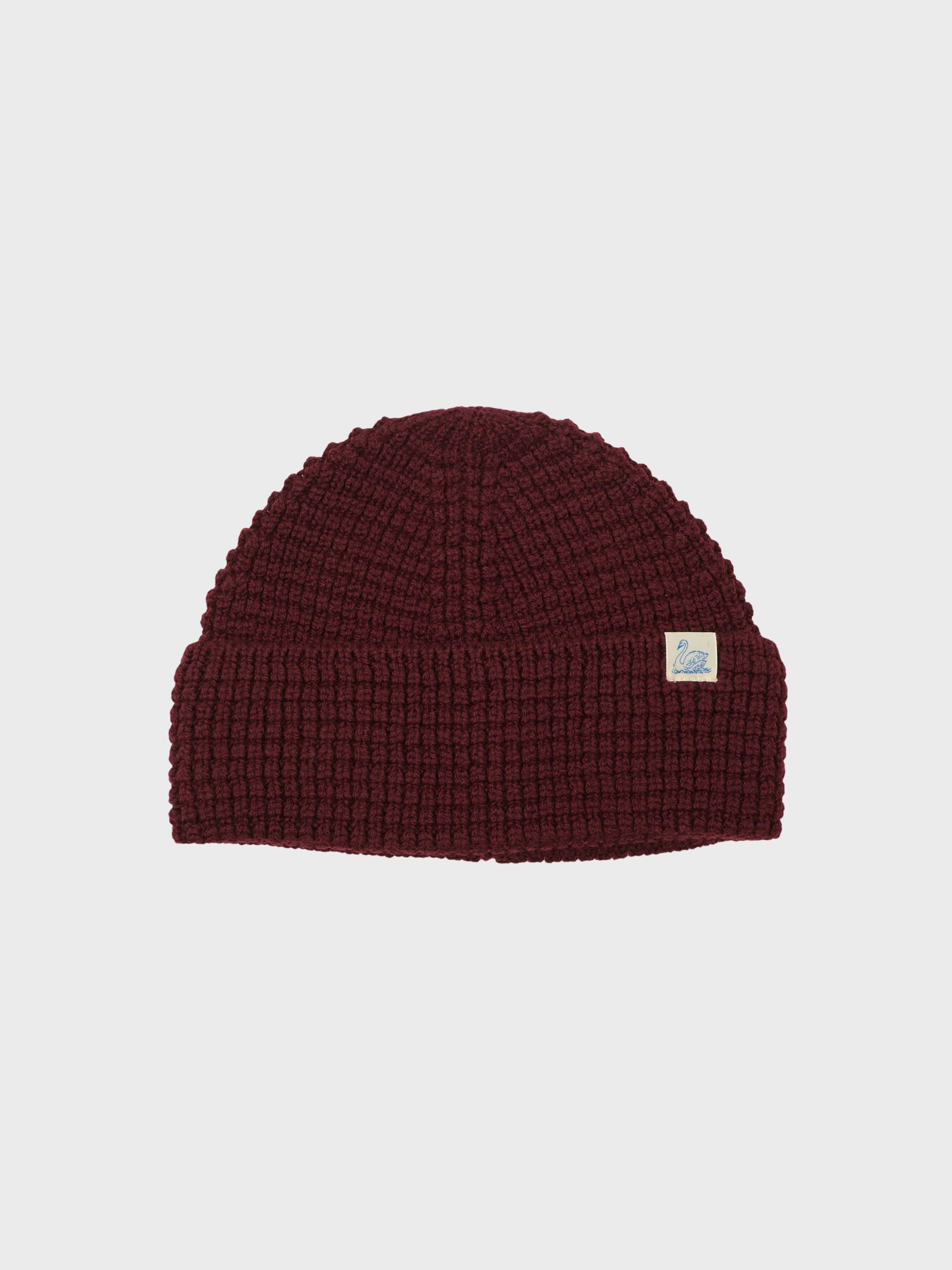 Merz Men's Sturdy Beanie, Waffle Structure, Merino Wool - burgundy-Men's Accessories-Brooklyn-Vancouver-Yaletown-Canada