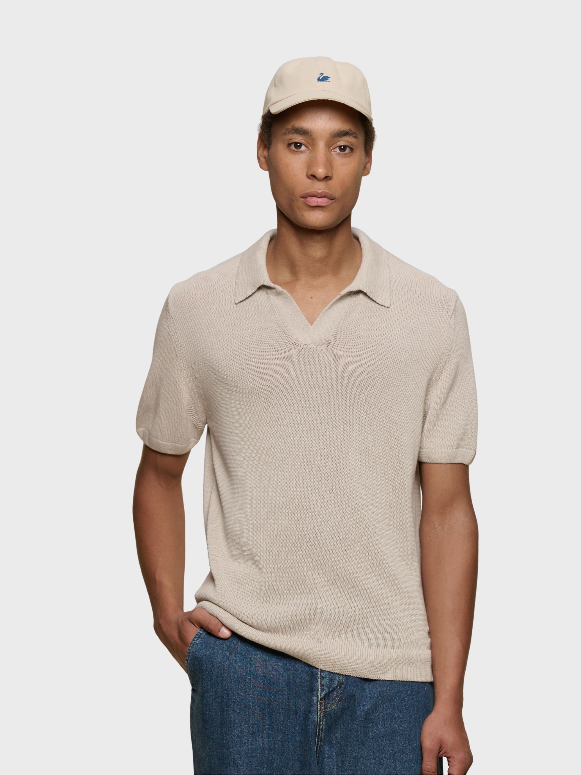 Merz Cotton Short Sleeve Polo Shirt - Sand-Men's T-Shirts-Brooklyn-Vancouver-Yaletown-Canada