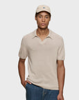 Merz Cotton Short Sleeve Polo Shirt - Sand-Men's T-Shirts-Brooklyn-Vancouver-Yaletown-Canada
