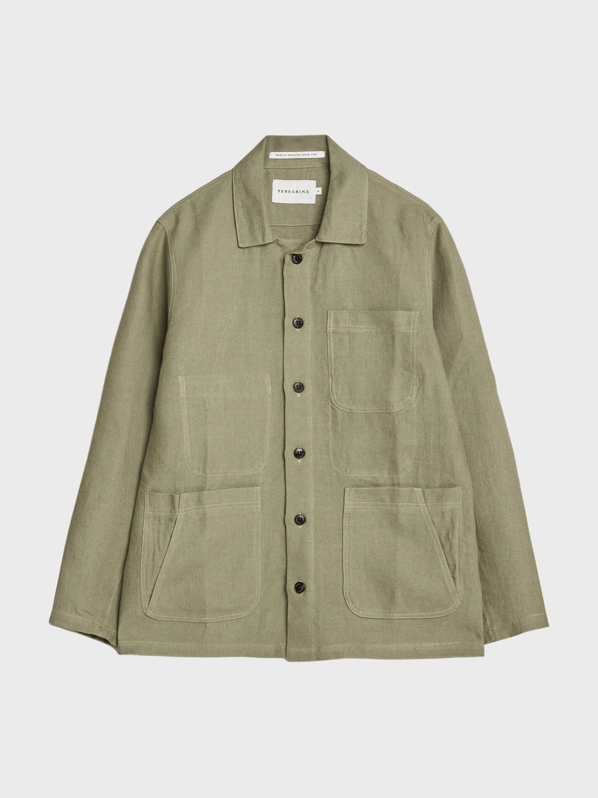 Peregrine Windsor Linen Shacket - Sage-Men's Shirts-Brooklyn-Vancouver-Yaletown-Canada
