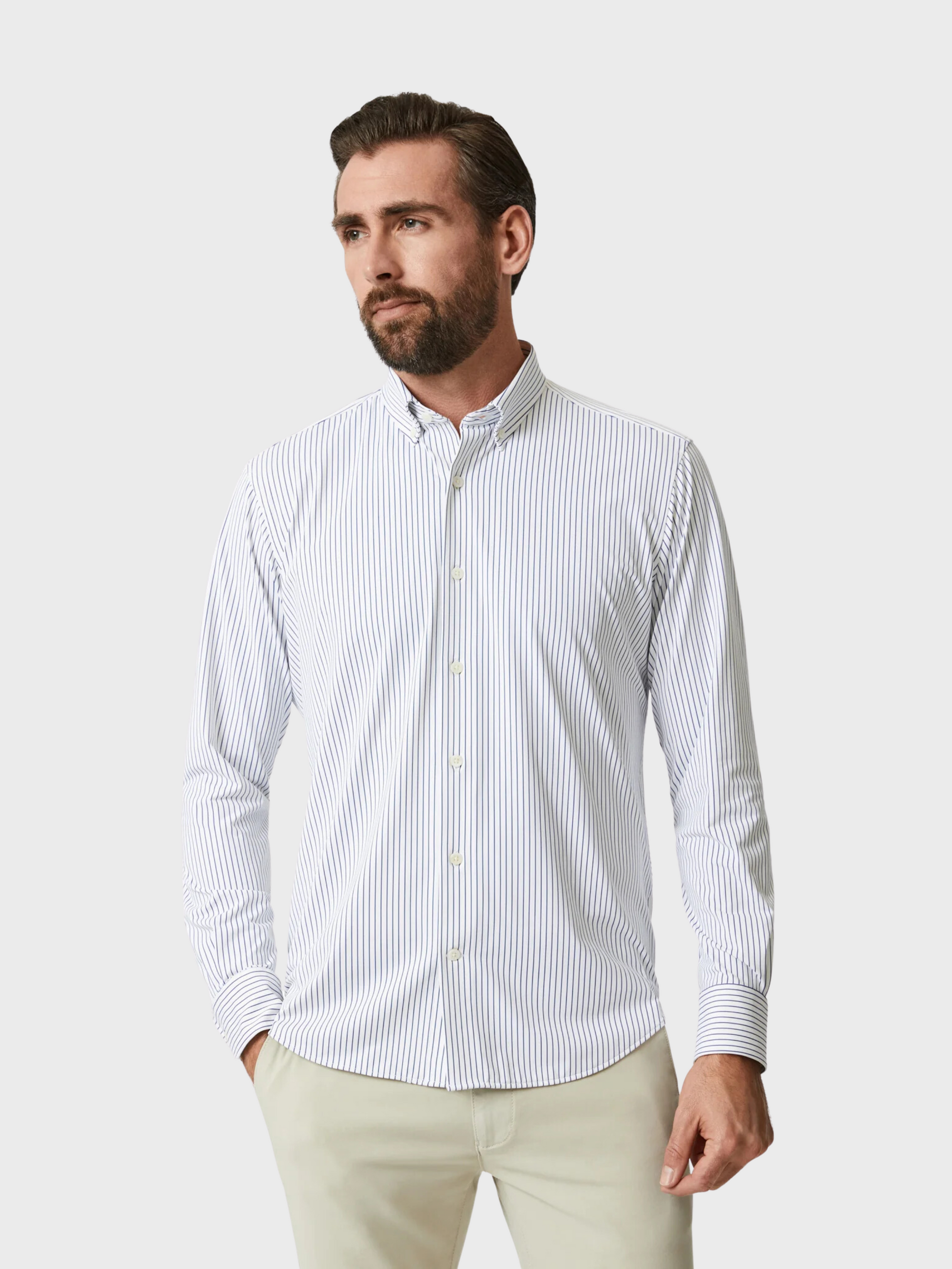 34 Heritage Stripe Shirt White-Men's Shirts-S-Brooklyn-Vancouver-Yaletown-Canada