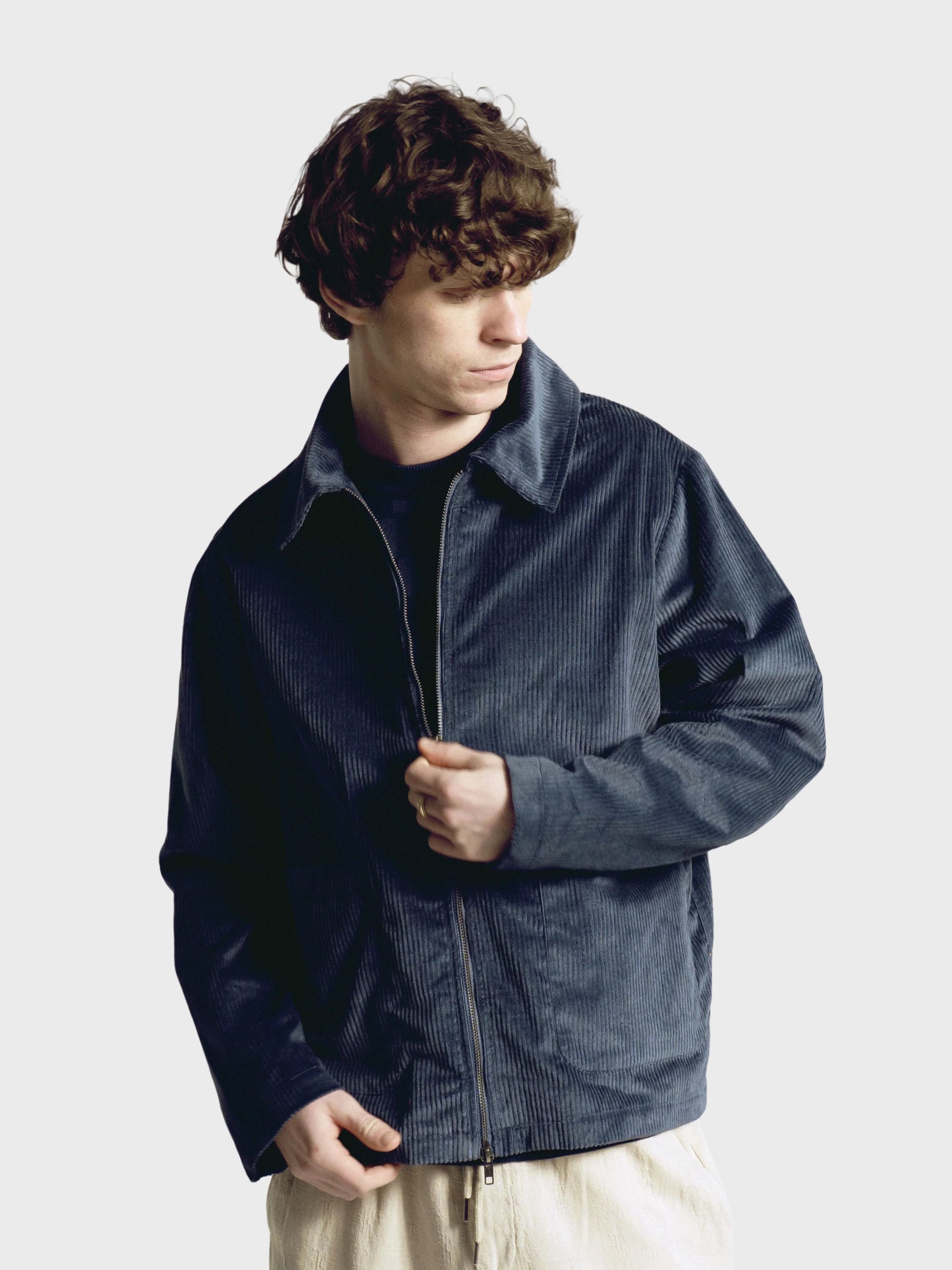 Far Afield Josef Jacket - Cord - Blue-Men's Jackets-Brooklyn-Vancouver-Yaletown-Canada