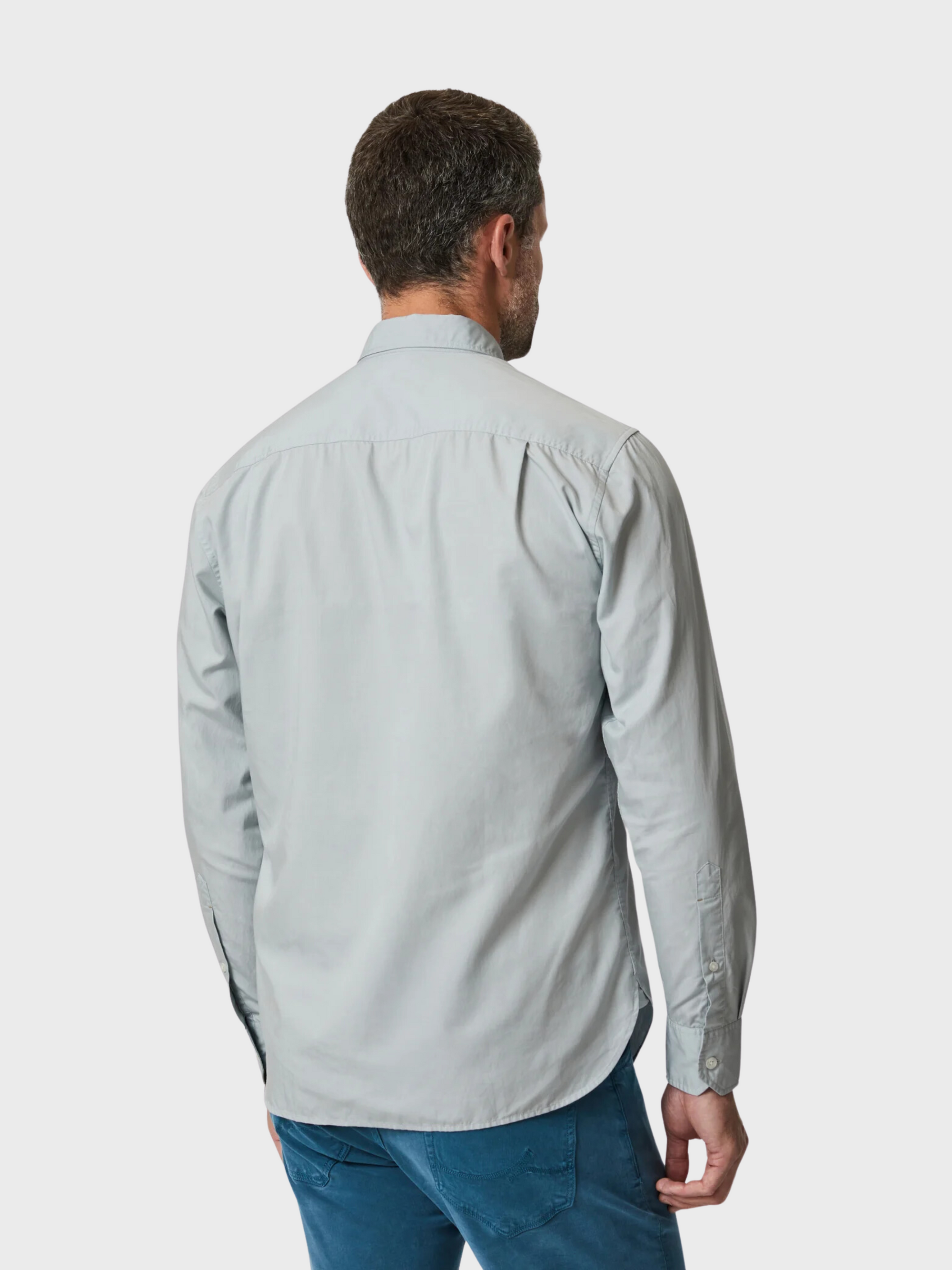 34 Heritage Luxe Twill Shirt Pearl Blue-Men's Shirts-Brooklyn-Vancouver-Yaletown-Canada