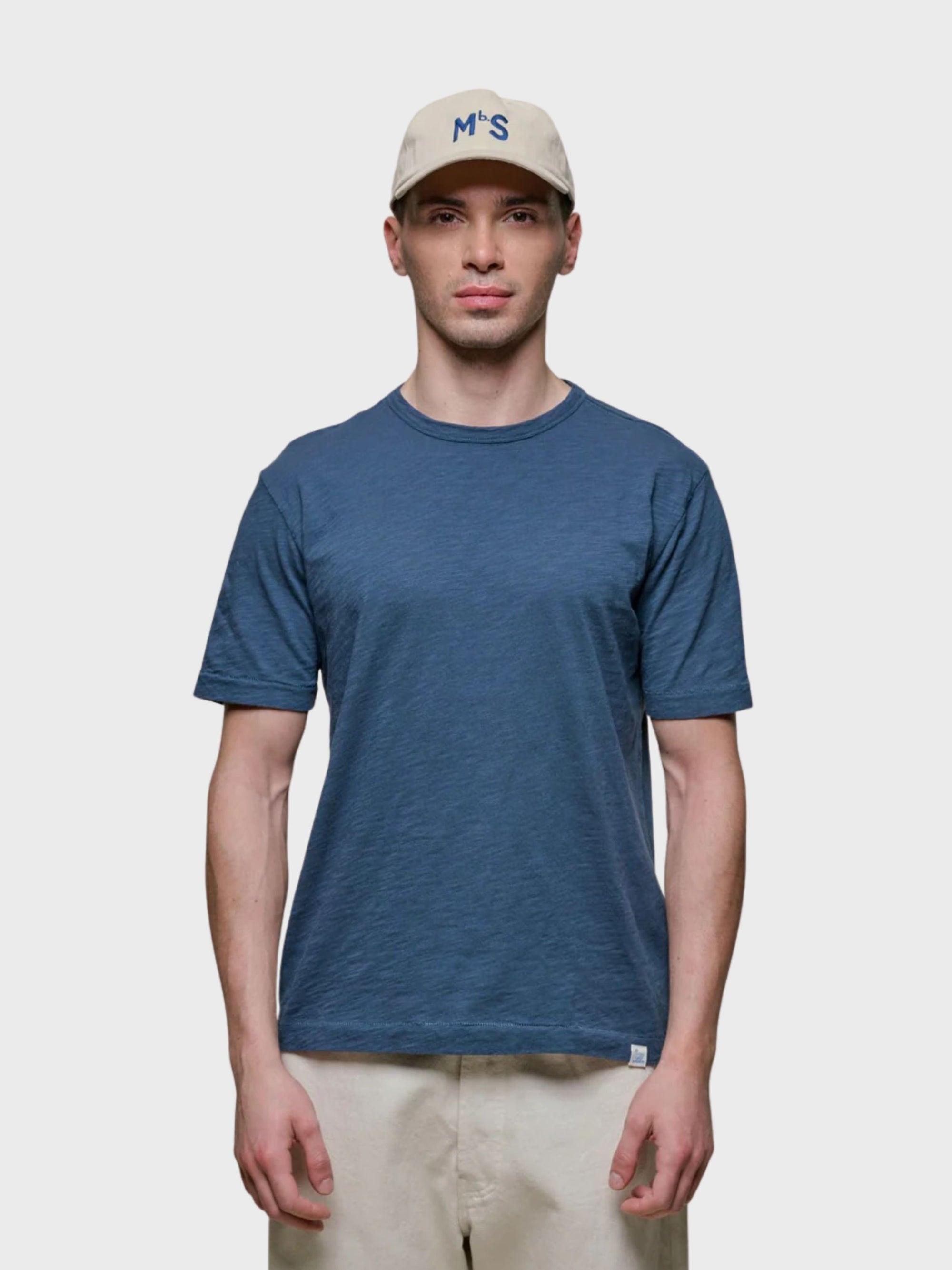 Merz Slub Pima Cotton T-Shirt - Denim Blue-Men's T-Shirts-Brooklyn-Vancouver-Yaletown-Canada