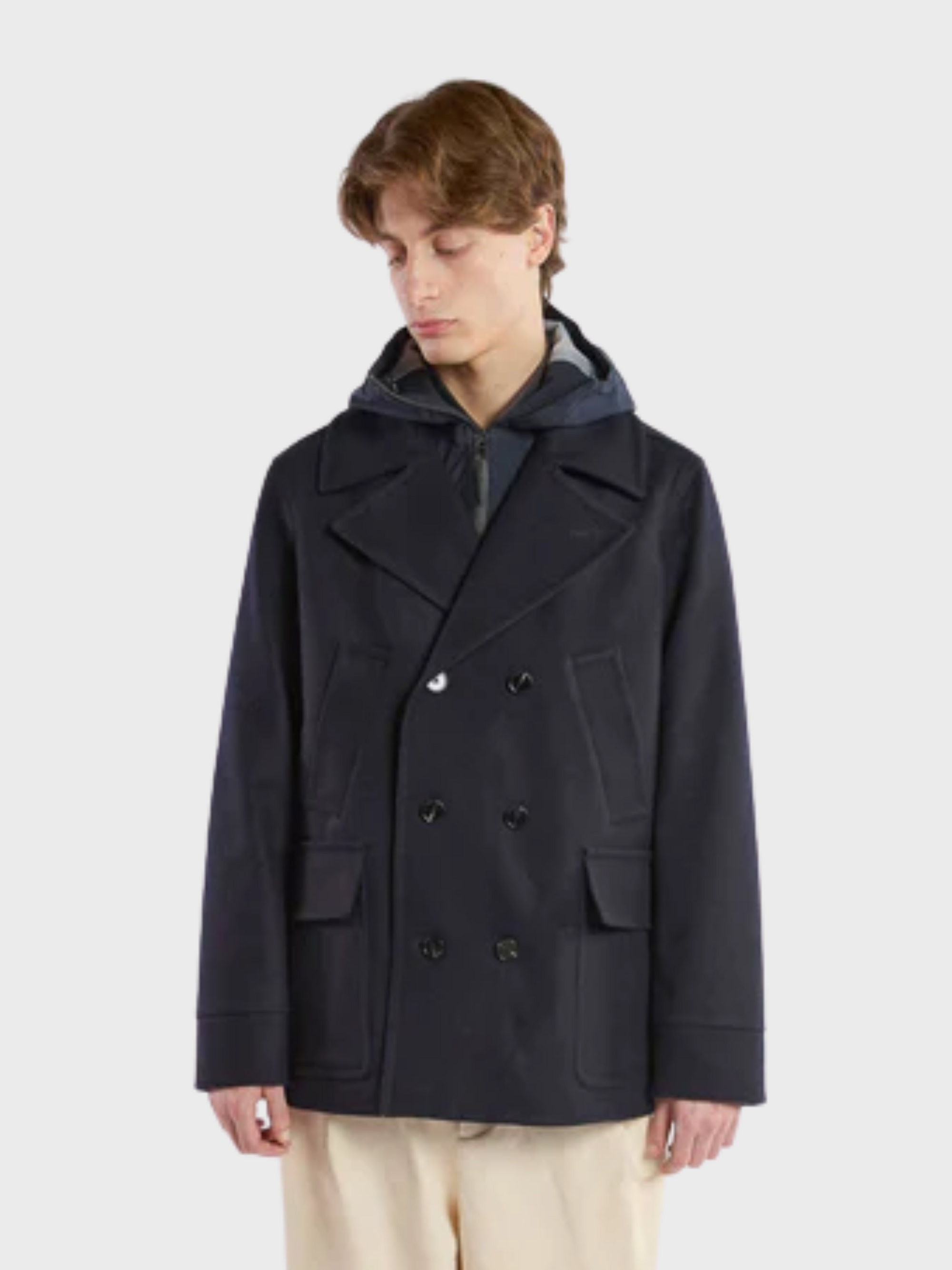 Palto Fiorentina Wp Peacoat Removable Hood - Navy-Men's Coats-Brooklyn-Vancouver-Yaletown-Canada