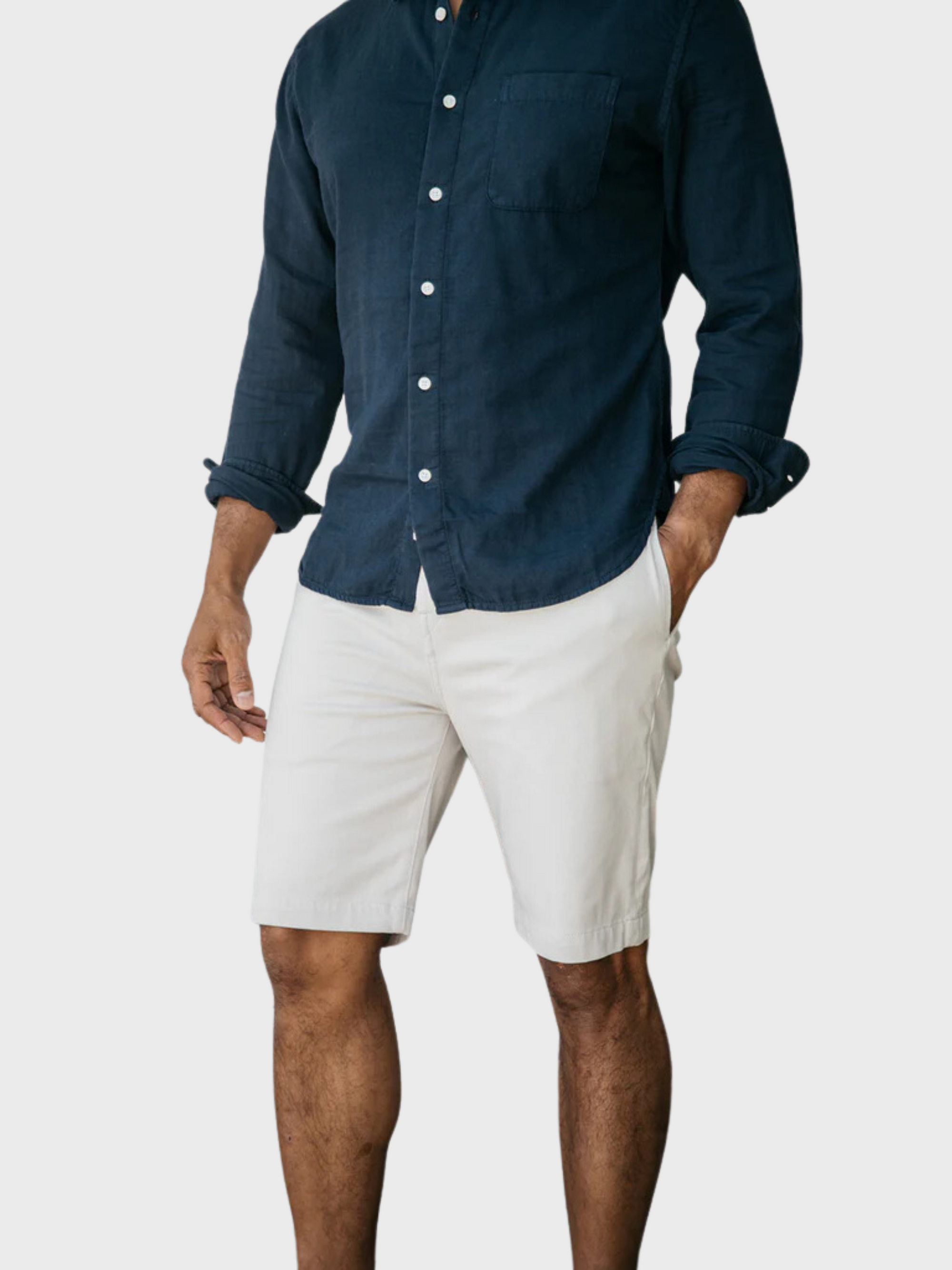 Kato The Clip Denit Shorts Heather White SS24-Men's Shorts-28-Yaletown-Vancouver-Surrey-Canada