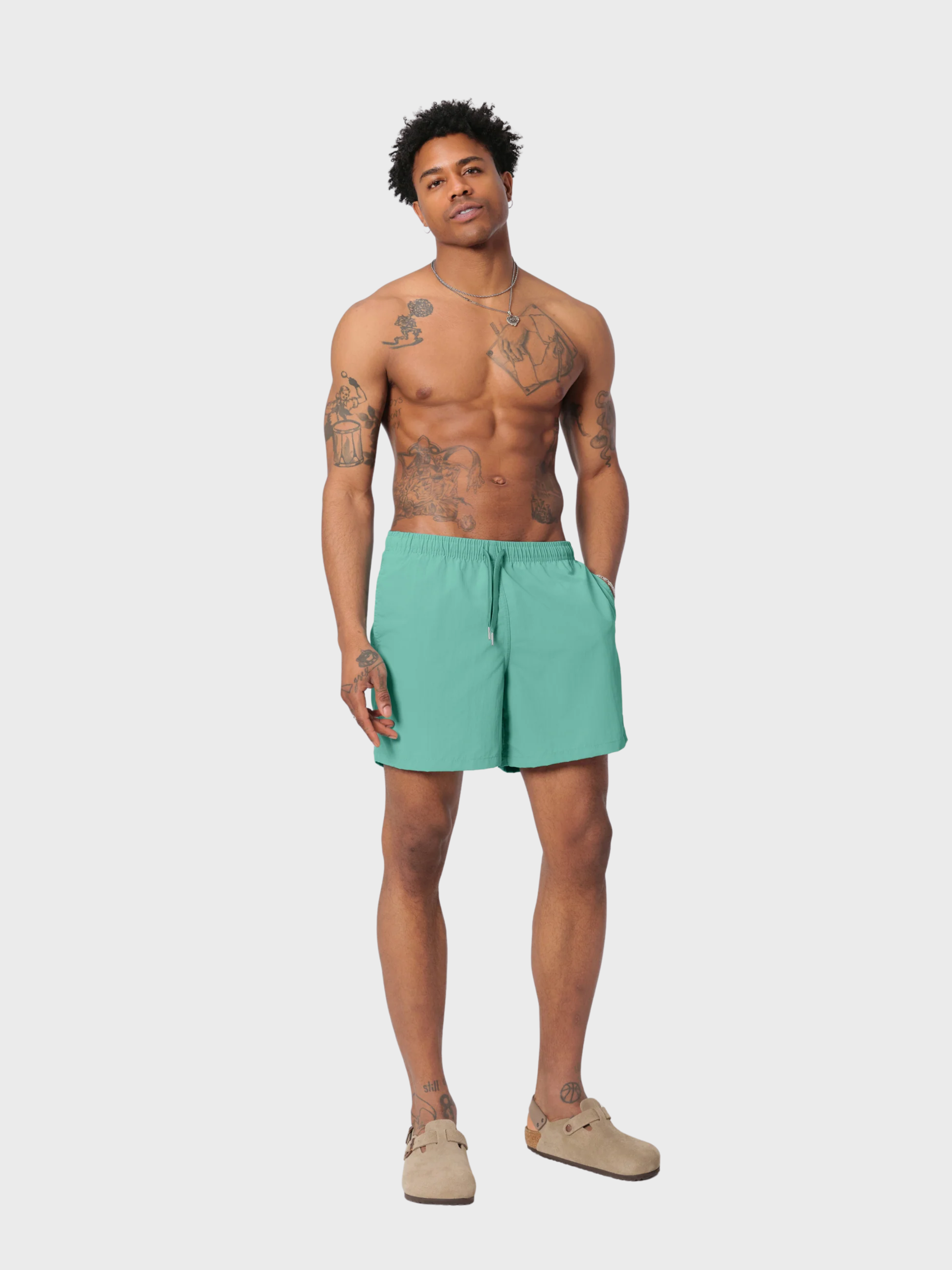 Bather Solid Teal Swim Trunk - Teal-Men's Shorts-Brooklyn-Vancouver-Yaletown-Canada
