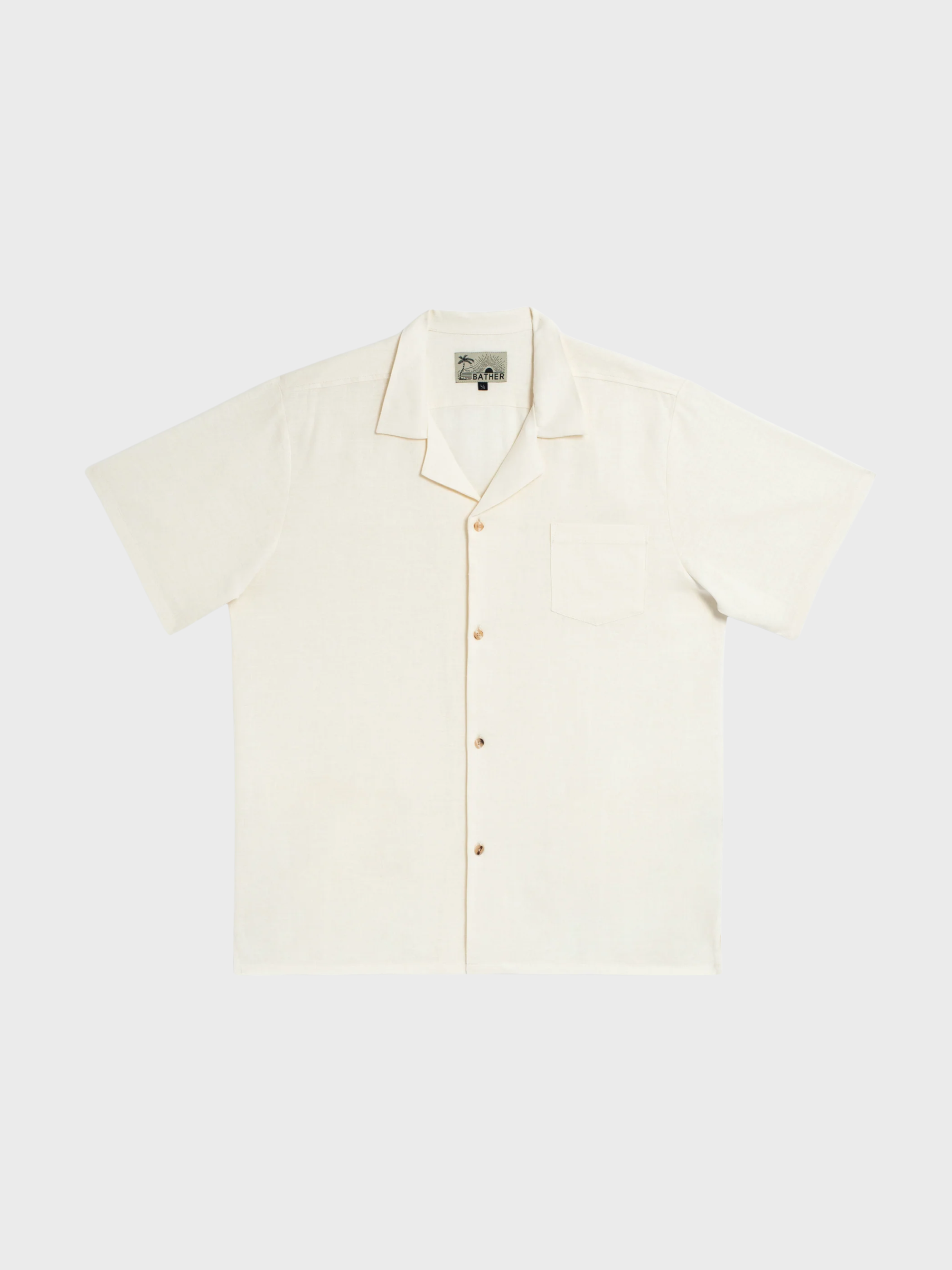 Bather Pearl Linen Camp Shirt - Natural-Men's Shirts-Brooklyn-Vancouver-Yaletown-Canada
