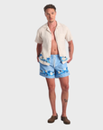 Bather Regatta Lawn Swim Trunk - Light Blue-Men's Shorts-Brooklyn-Vancouver-Yaletown-Canada
