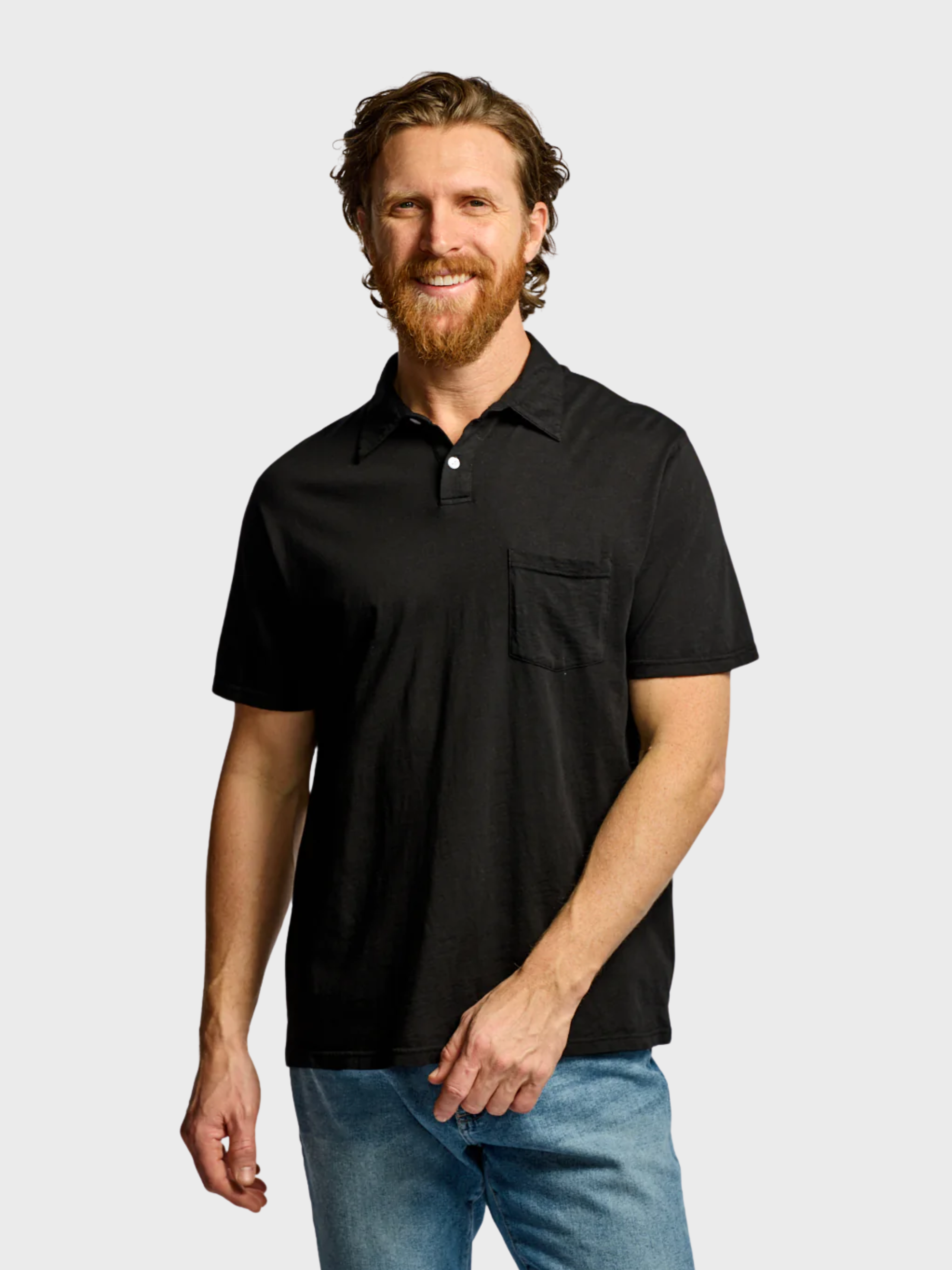 Easy Mondays Slub Cotton Polo Black-Men's T-Shirts-Brooklyn-Vancouver-Yaletown-Canada