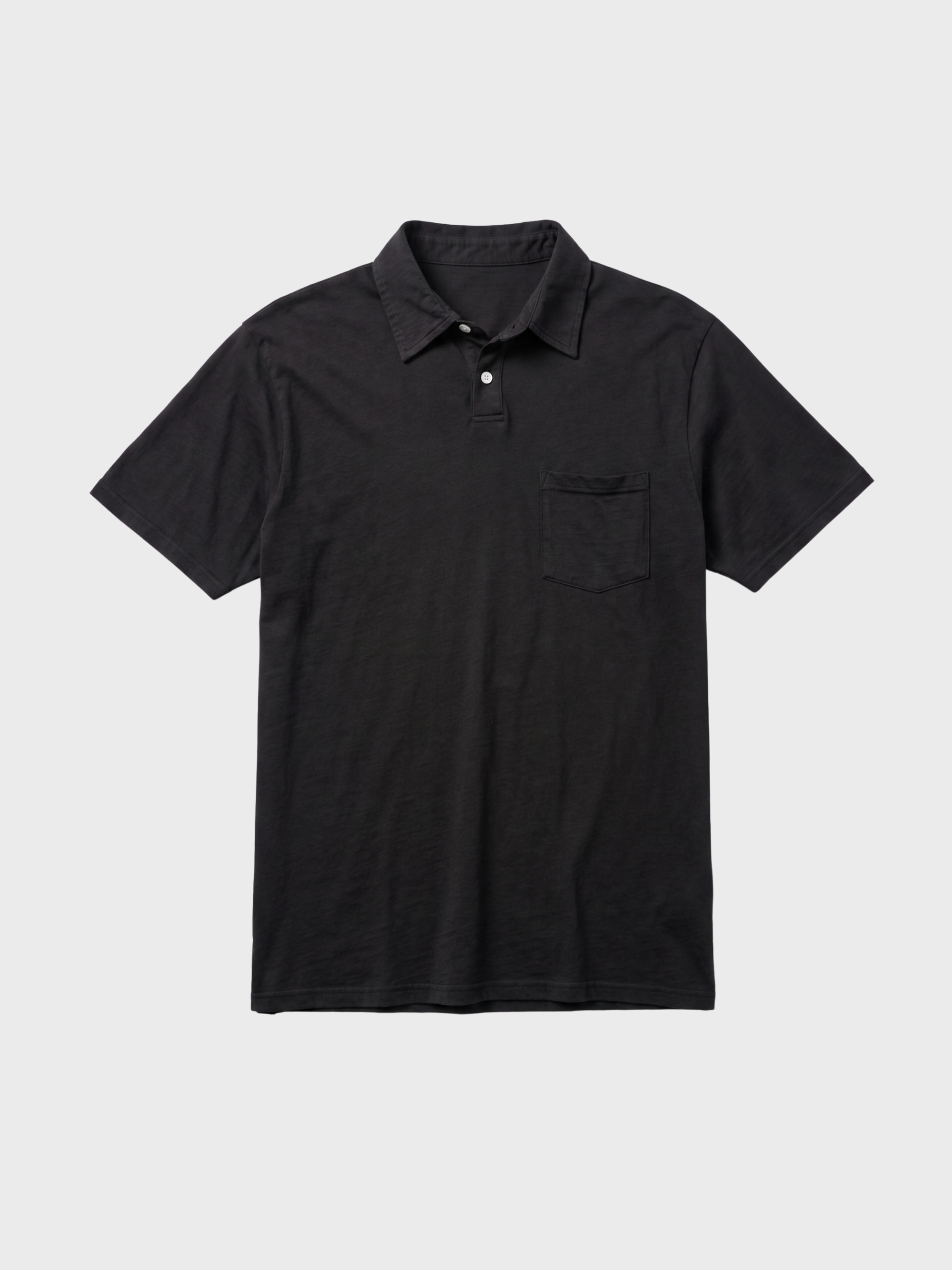Easy Mondays Slub Cotton Polo Black-Men's T-Shirts-Brooklyn-Vancouver-Yaletown-Canada