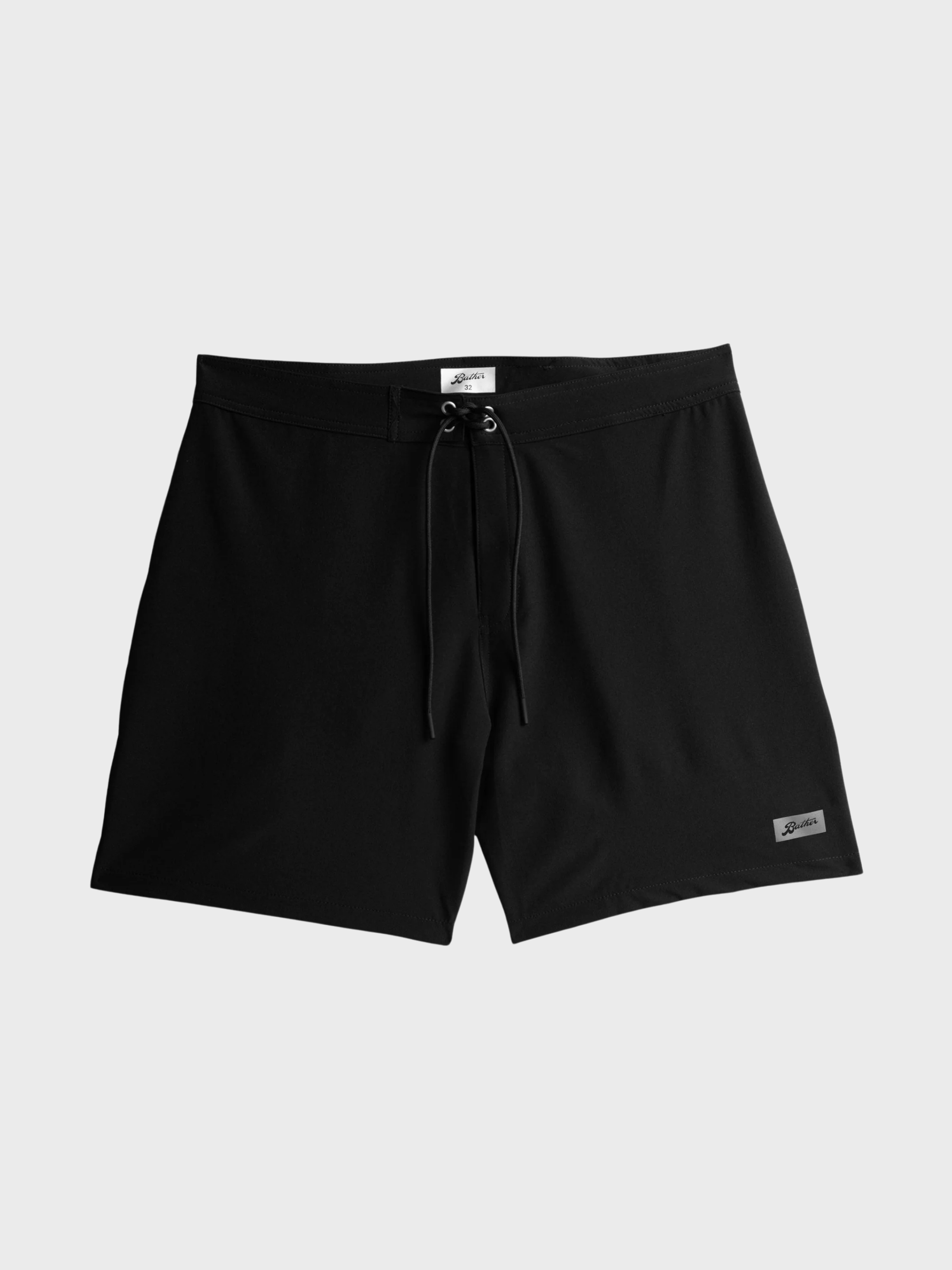 Bather Solid Black Technical Surf Trunk - Black-Men's Shorts-Brooklyn-Vancouver-Yaletown-Canada