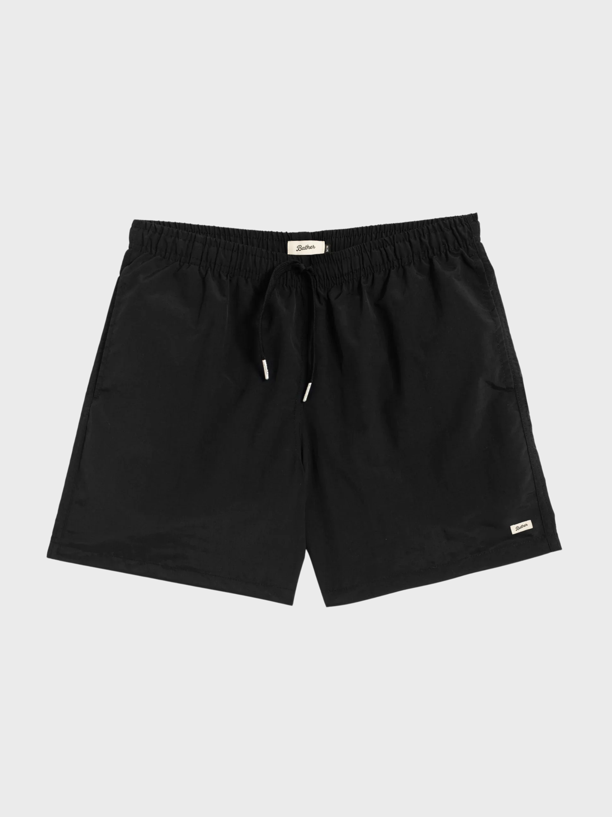 Bather Solid Black Swim Trunk - Black-Men's Shorts-Brooklyn-Vancouver-Yaletown-Canada
