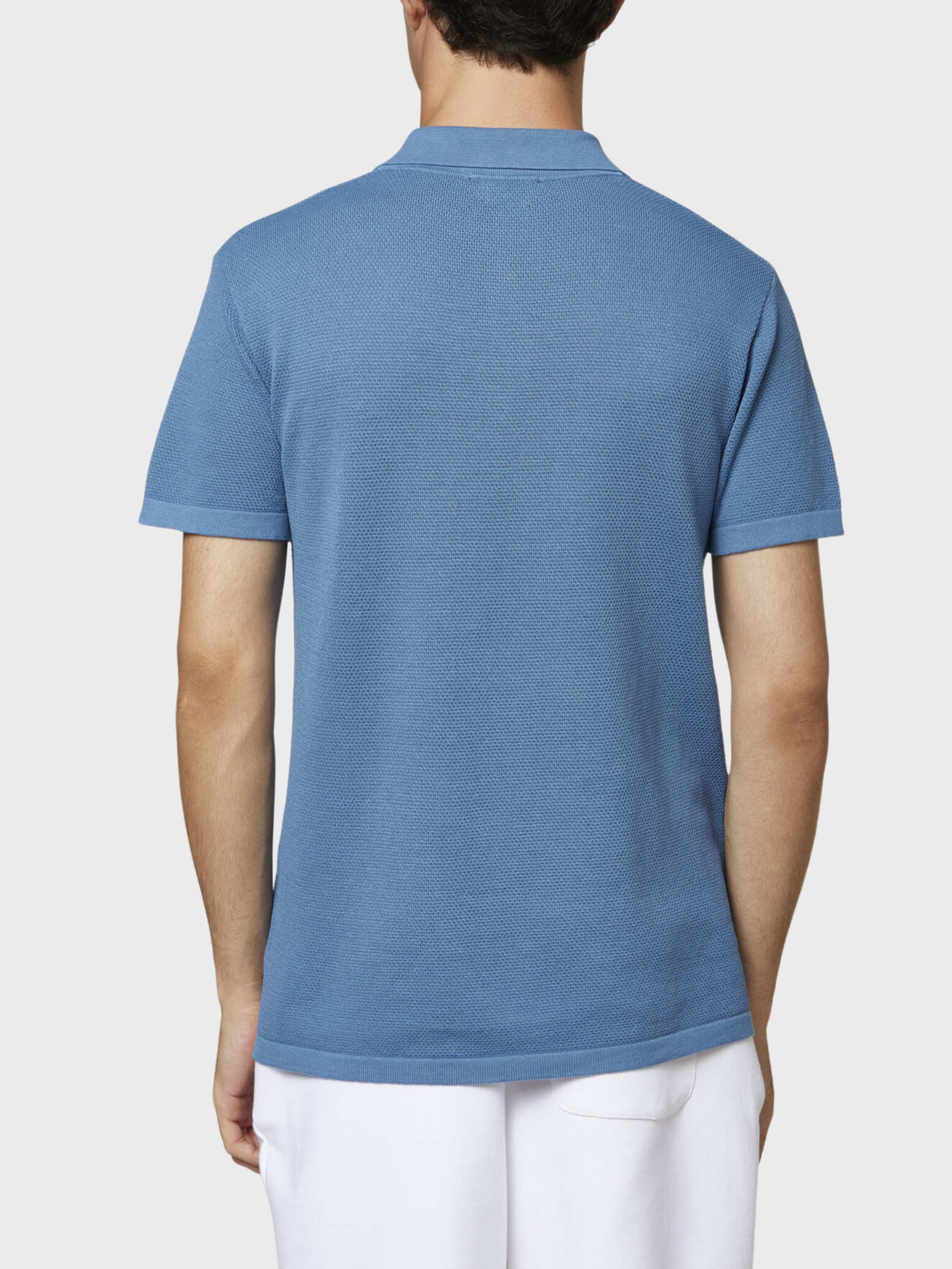 Fiesoli Textured Knit Polo - Avio. Shop Men's Sweaters. Premium Denim ...