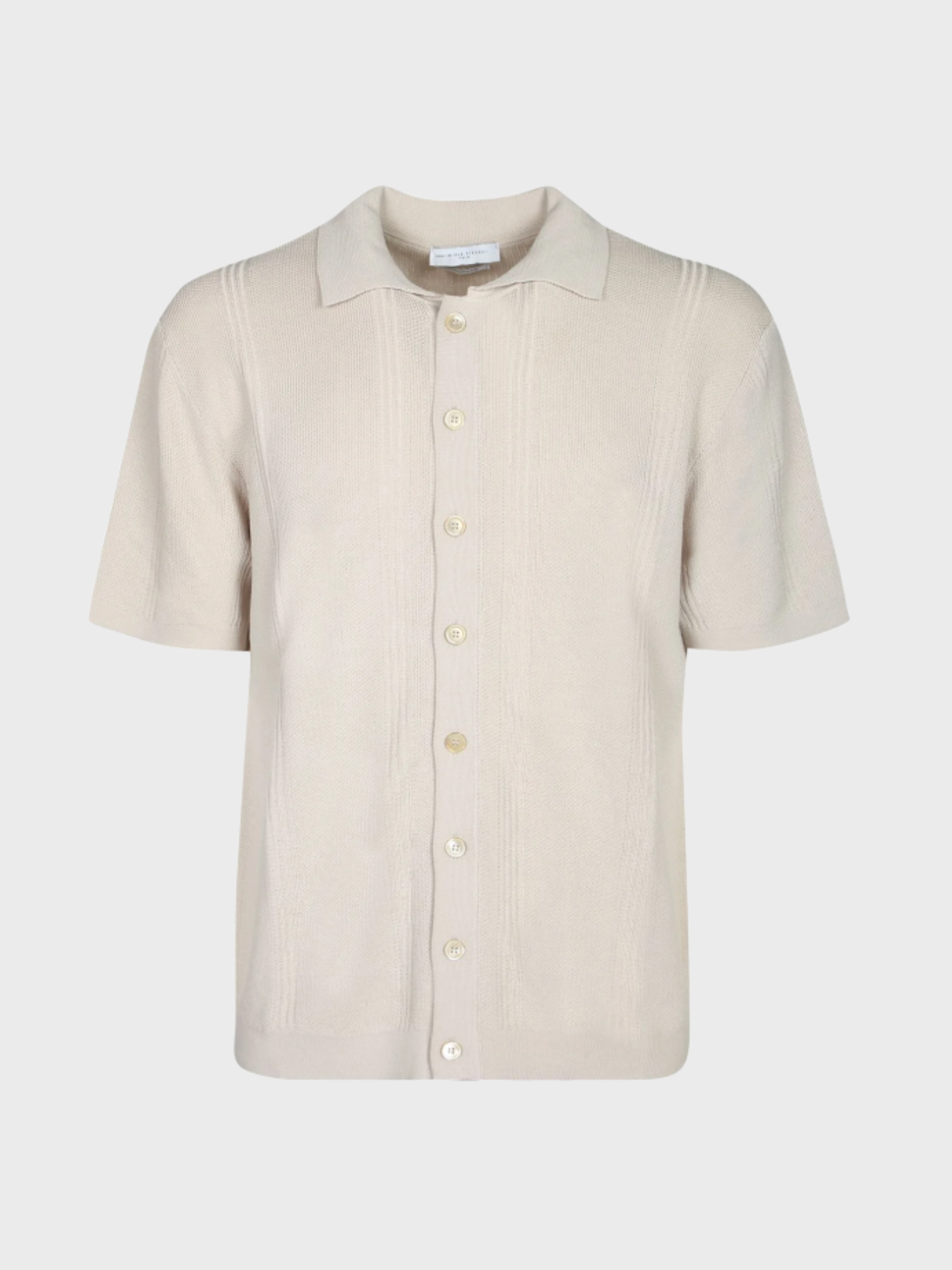 Fiesoli Textured Button Dn W/Tonal Stripe - Panna-Men's Sweaters-Brooklyn-Vancouver-Yaletown-Canada