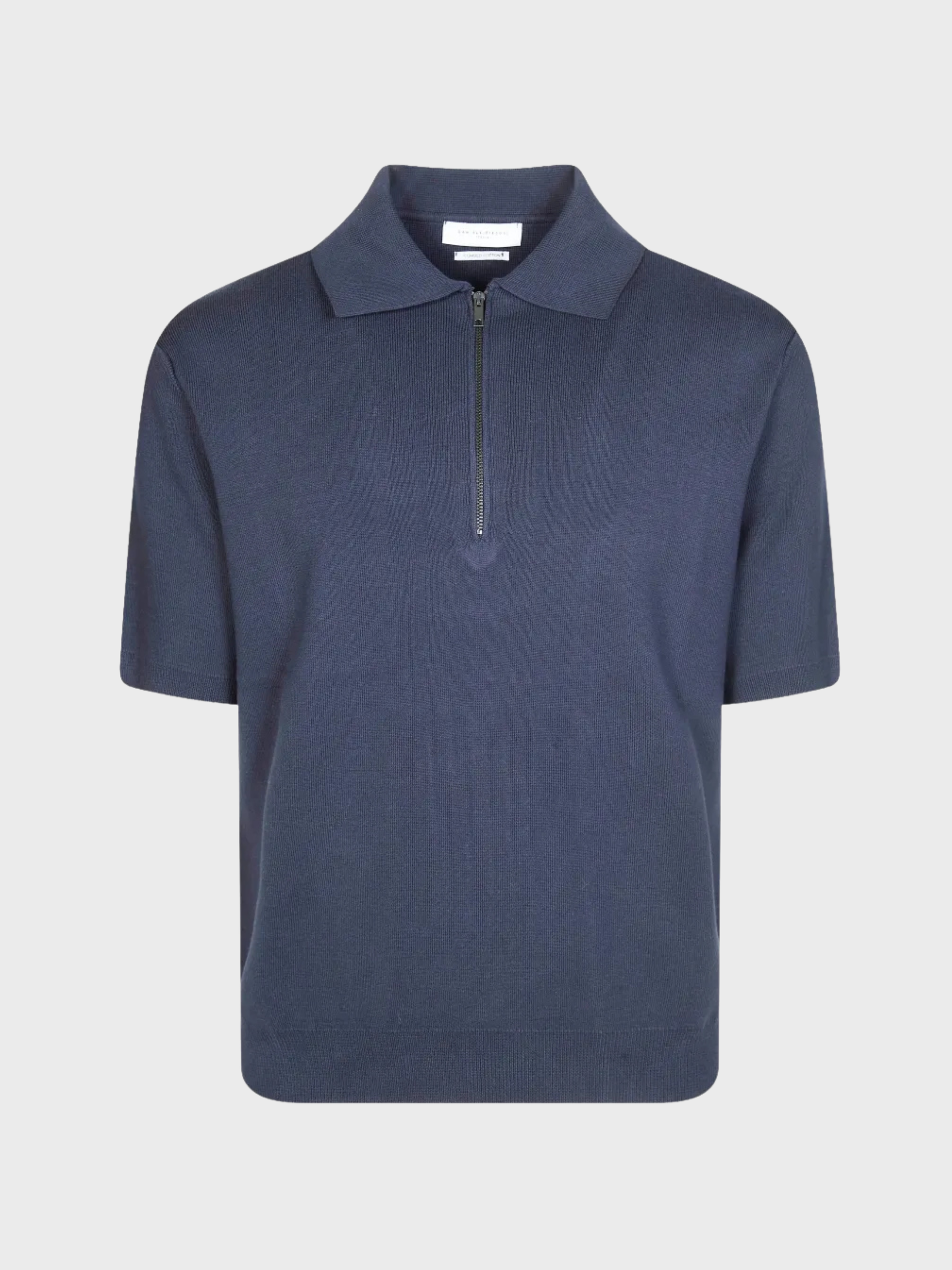 Fiesoli Zip Polo Knit - Notte-Men's Sweaters-Brooklyn-Vancouver-Yaletown-Canada
