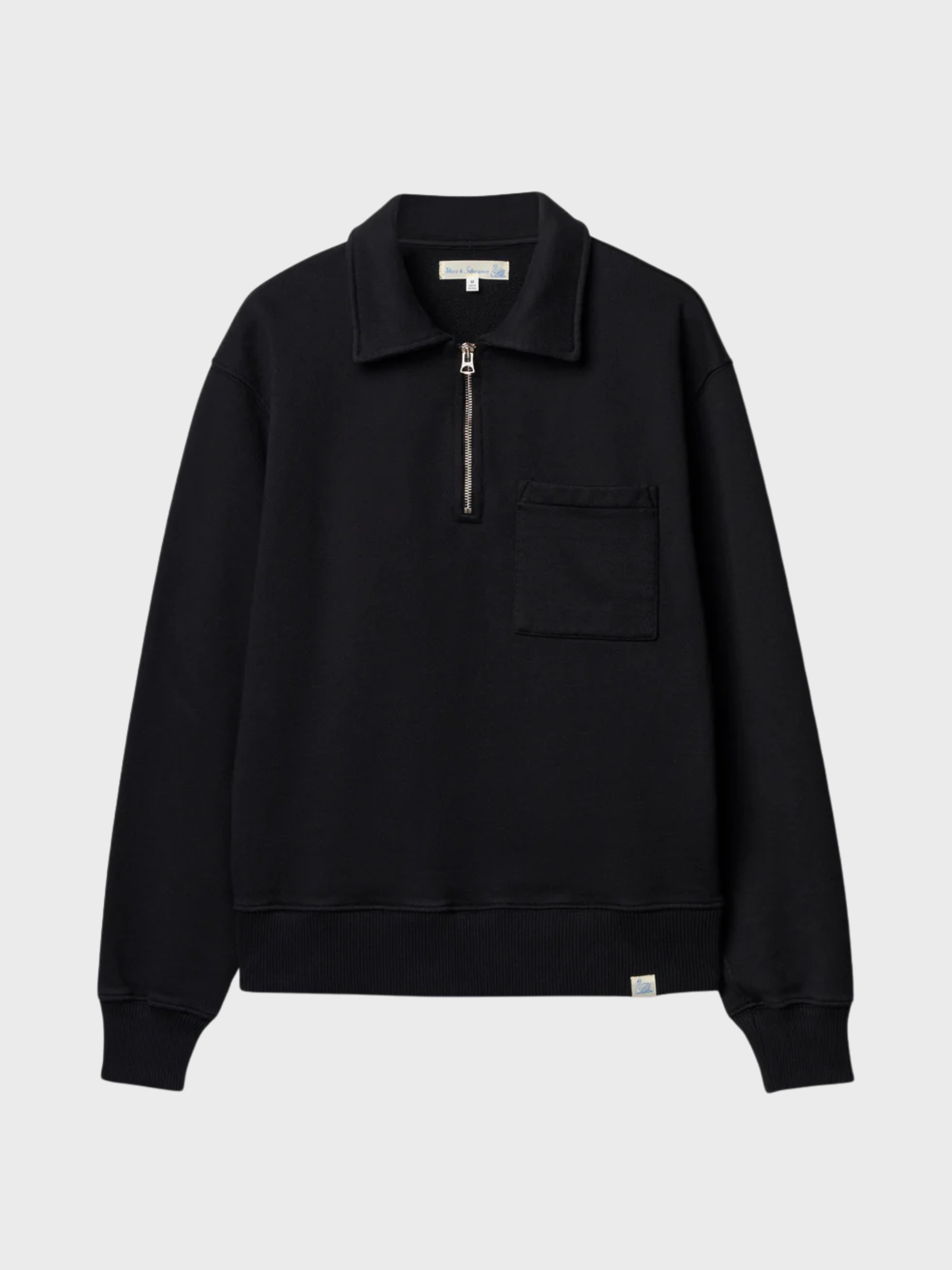 Merz Authentic Fleece Half-Zip Sweatshirt - Deep Black-Men's Sweatshirts-Brooklyn-Vancouver-Yaletown-Canada