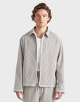 Bather Clay Pinstripe Tour Jacket - Brown-Men's Jackets-Brooklyn-Vancouver-Yaletown-Canada
