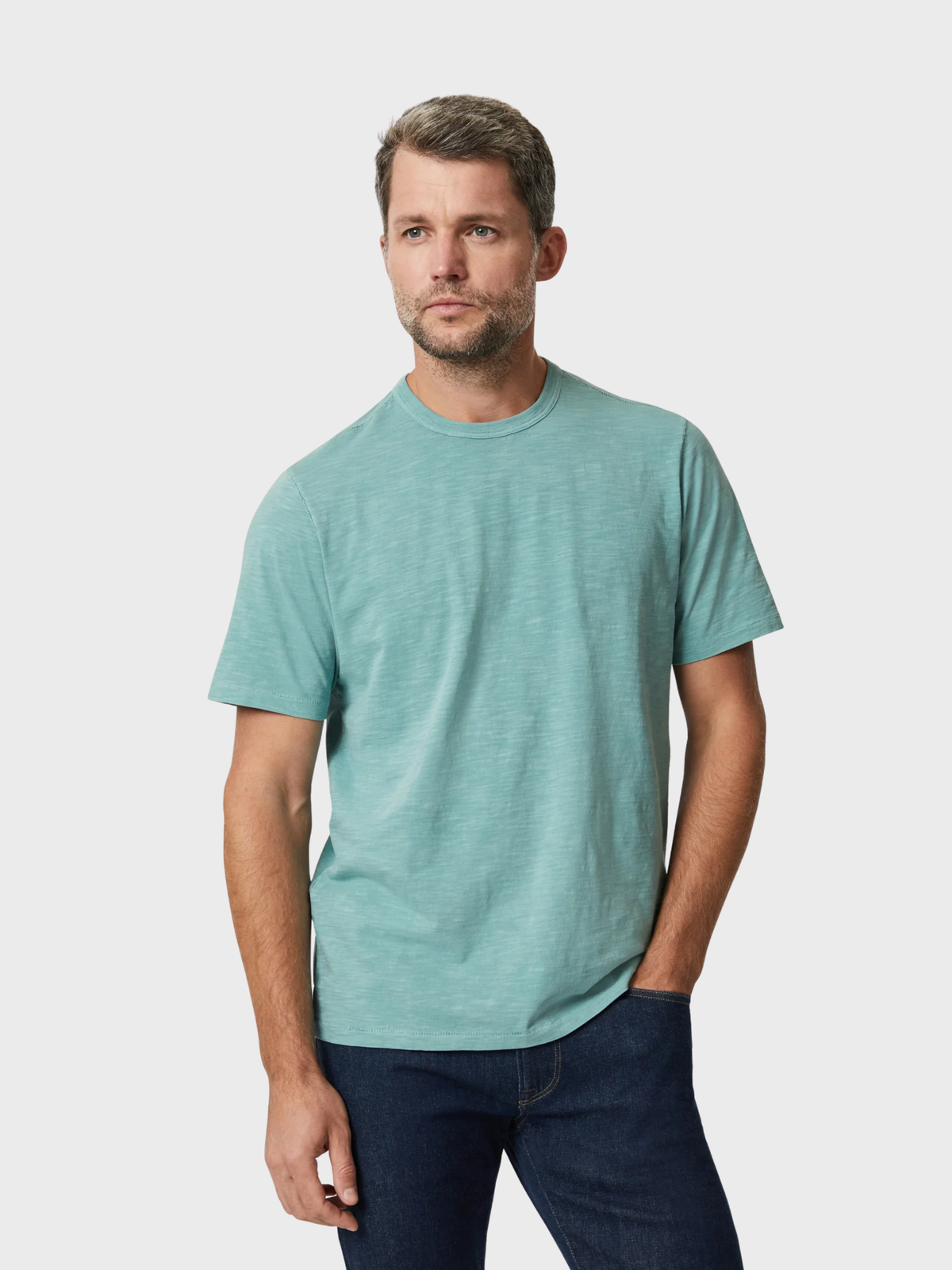 34 Heritage T-Shirt Slub Crew Neck - Iceberg Green-Men's T-Shirts-Brooklyn-Vancouver-Yaletown-Canada