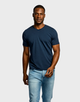 Easy Mondays T Shirt V Neck Navy-Men's T-Shirts-Brooklyn-Vancouver-Yaletown-Canada