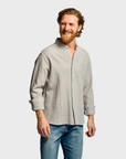 Easy Mondays Crinkle Button Down Stone-Men's Shirts-Brooklyn-Vancouver-Yaletown-Canada