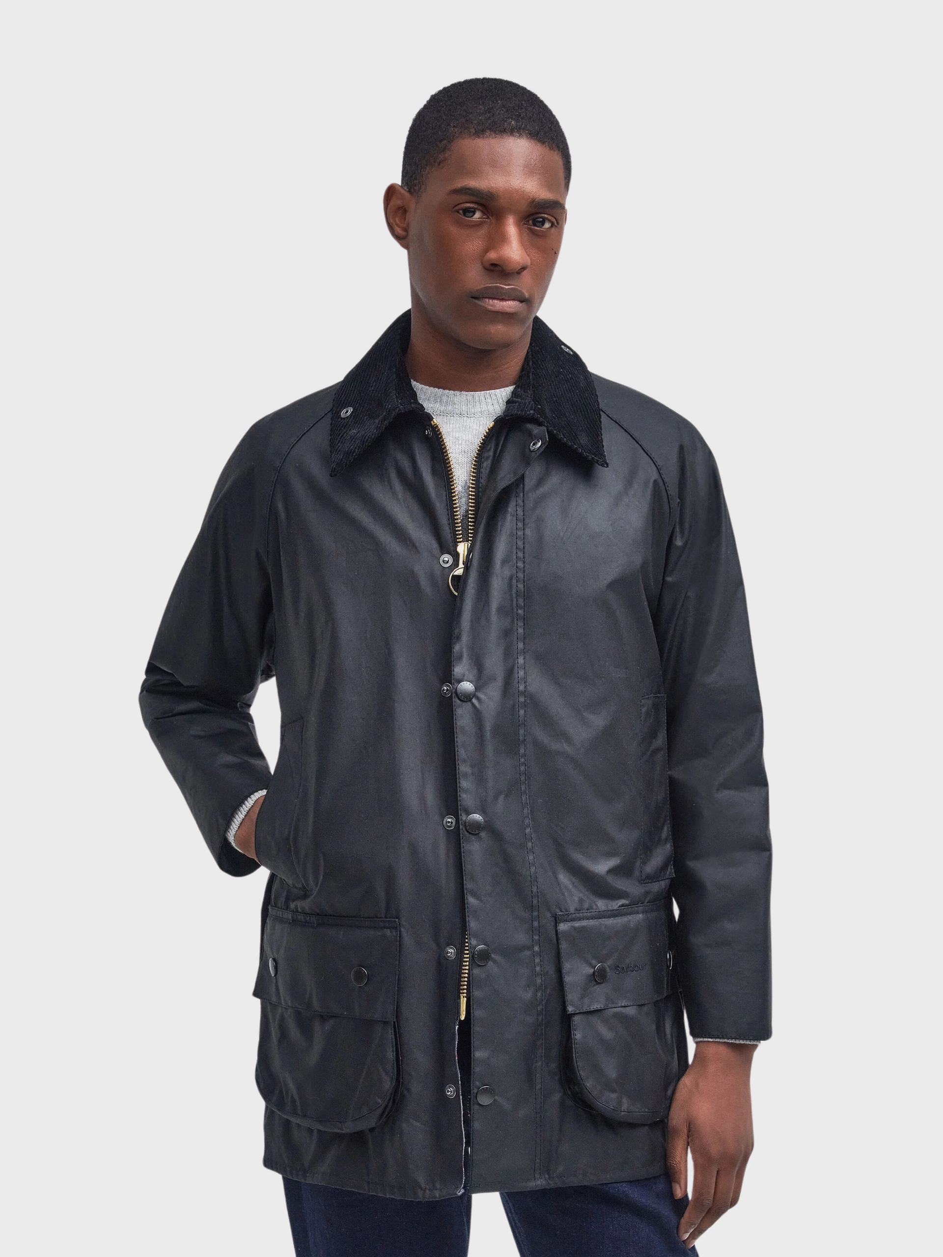 Barbour Beaufort Waxed Jacket - Black. Shop Men's Coats. Premium