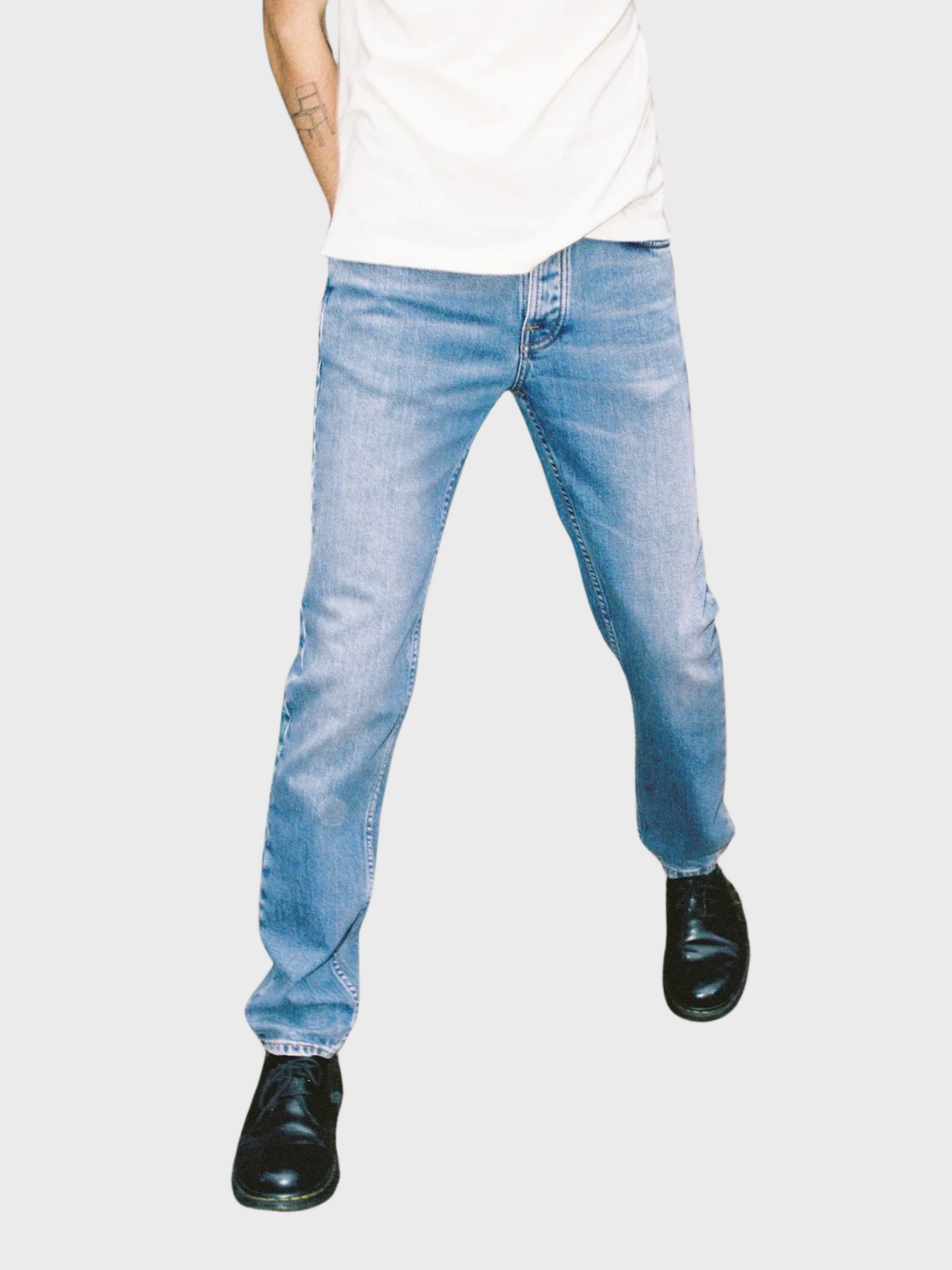 Nudie Solid Ollie Denim Jeans Worn Vintage-Men's Denim-Brooklyn-Vancouver-Yaletown-Canada