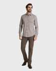 34 Heritage Striped Shirt Brown