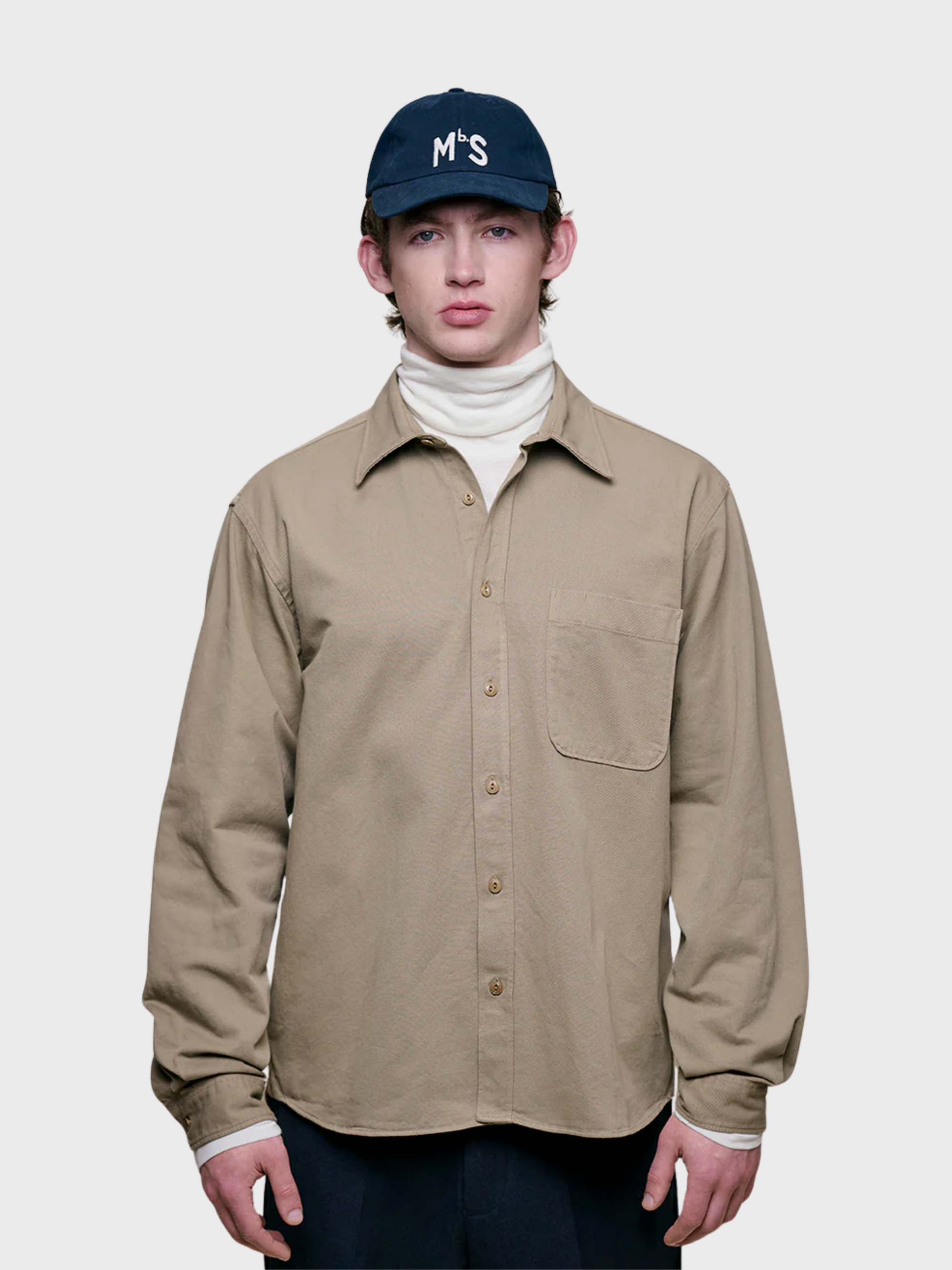 Merz Organic Cotton Broken Twill Shirt - dusted khaki-Men's T-Shirts-Brooklyn-Vancouver-Yaletown-Canada