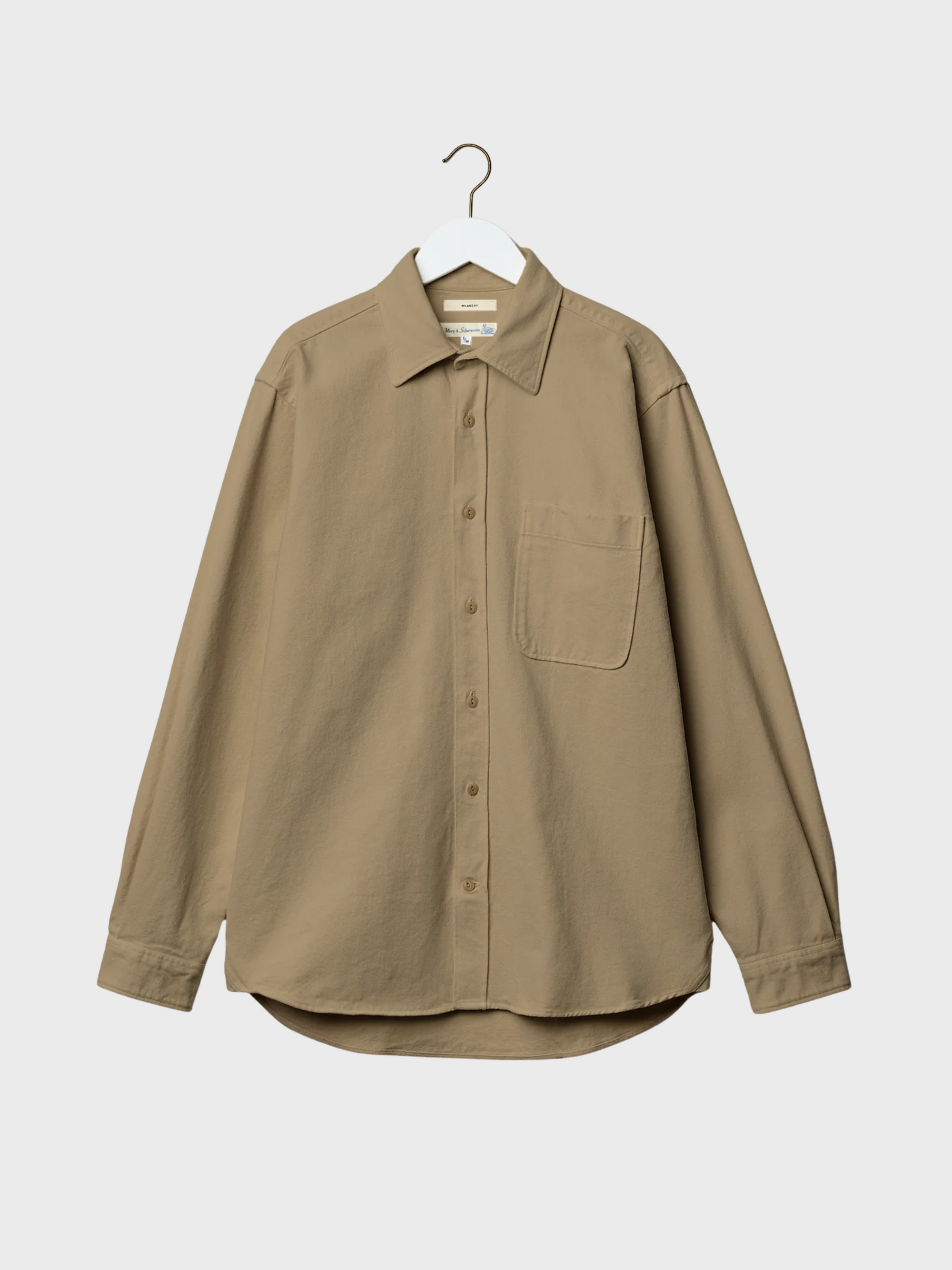 Merz Organic Cotton Broken Twill Shirt - dusted khaki-Men's T-Shirts-Brooklyn-Vancouver-Yaletown-Canada
