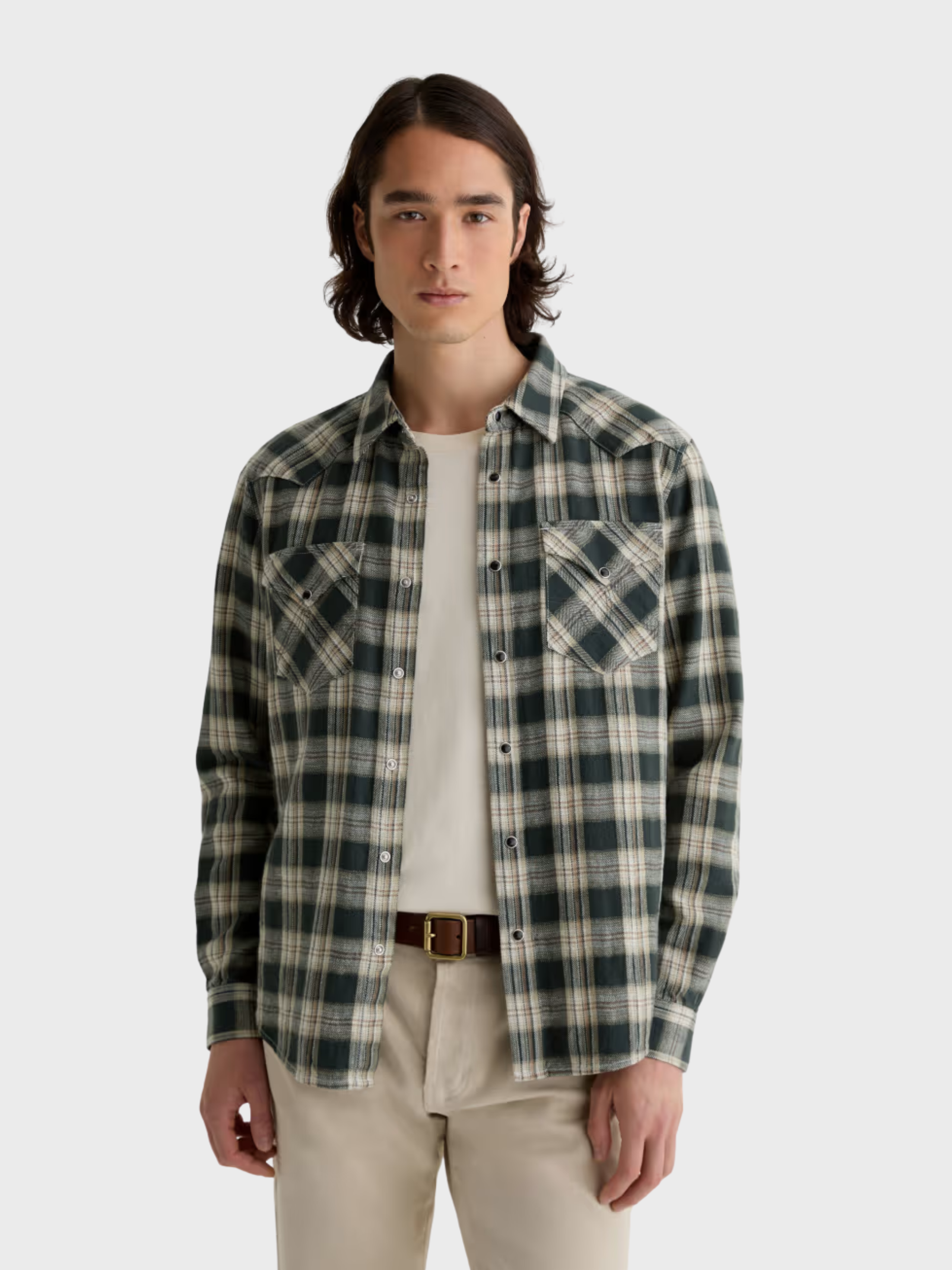 AG Huston Western Shirt Shirts - Charcoal Grey Multi-Men's Shirts-Brooklyn-Vancouver-Yaletown-Canada