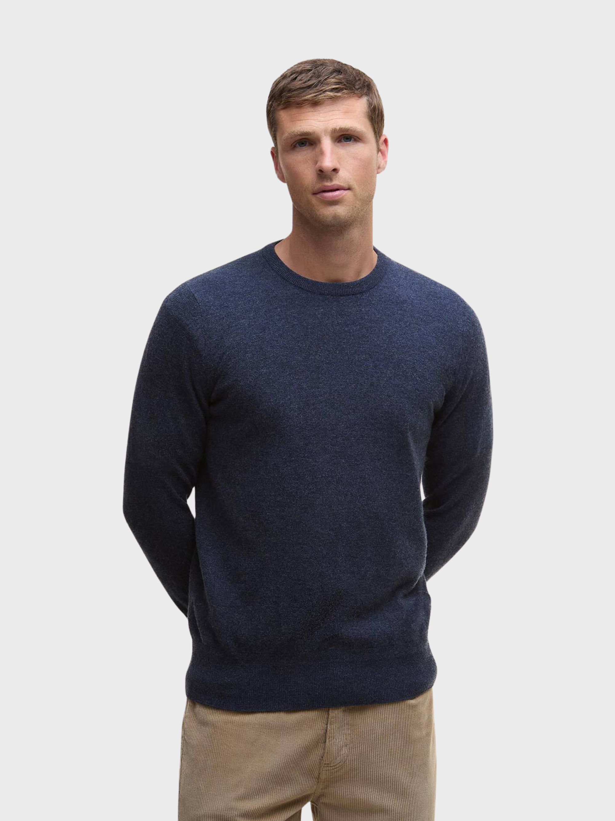 Barbour Waterbury Crew Neck Sweater - Navy-Men's Sweaters-Brooklyn-Vancouver-Yaletown-Canada