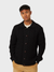 Peregrine Hudson Aran Cardigan - Black-Men's Sweaters-Brooklyn-Vancouver-Yaletown-Canada