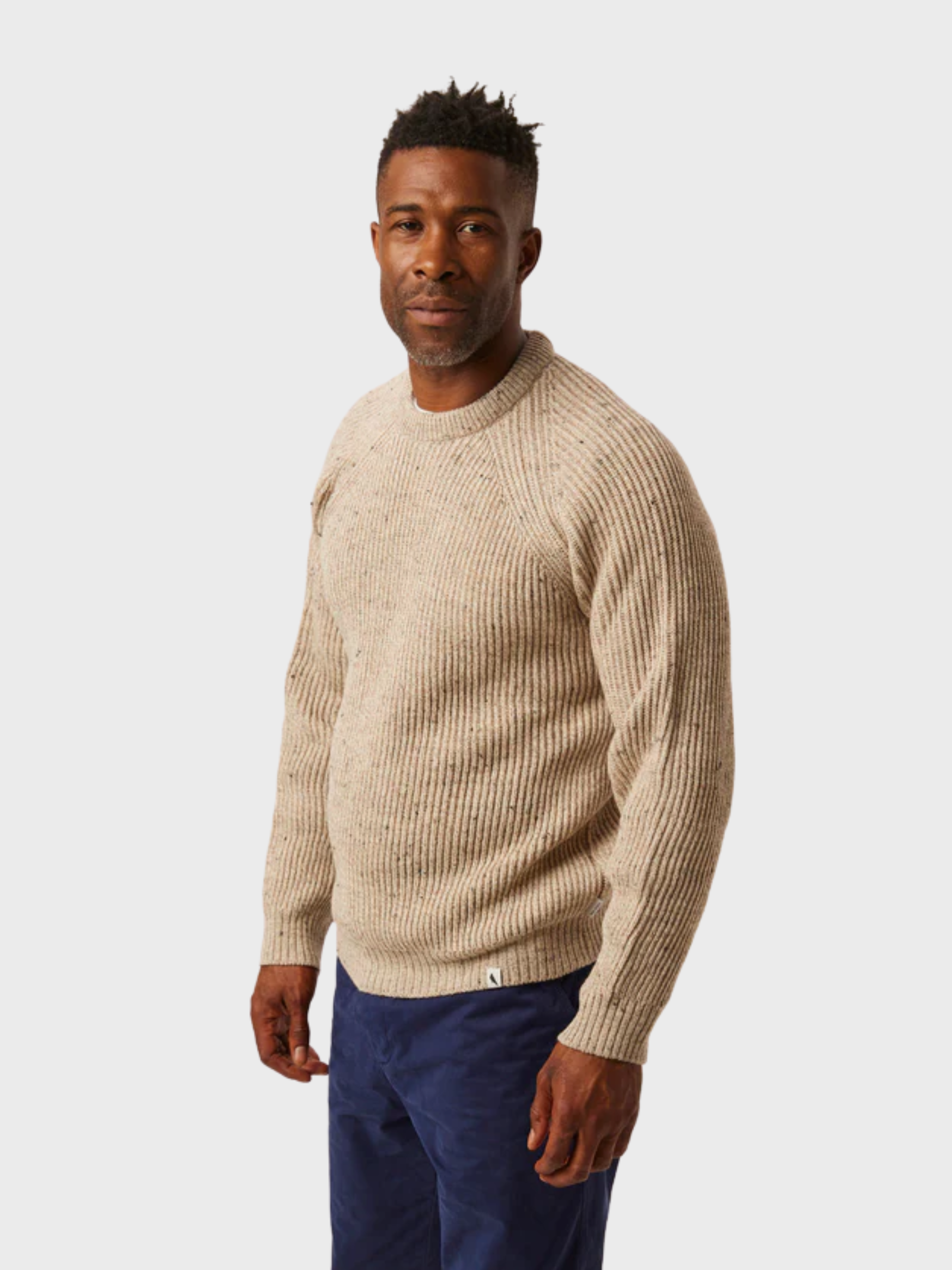 Peregrine Ford Crew Jumper - Oatmeal-Men's Sweaters-Brooklyn-Vancouver-Yaletown-Canada