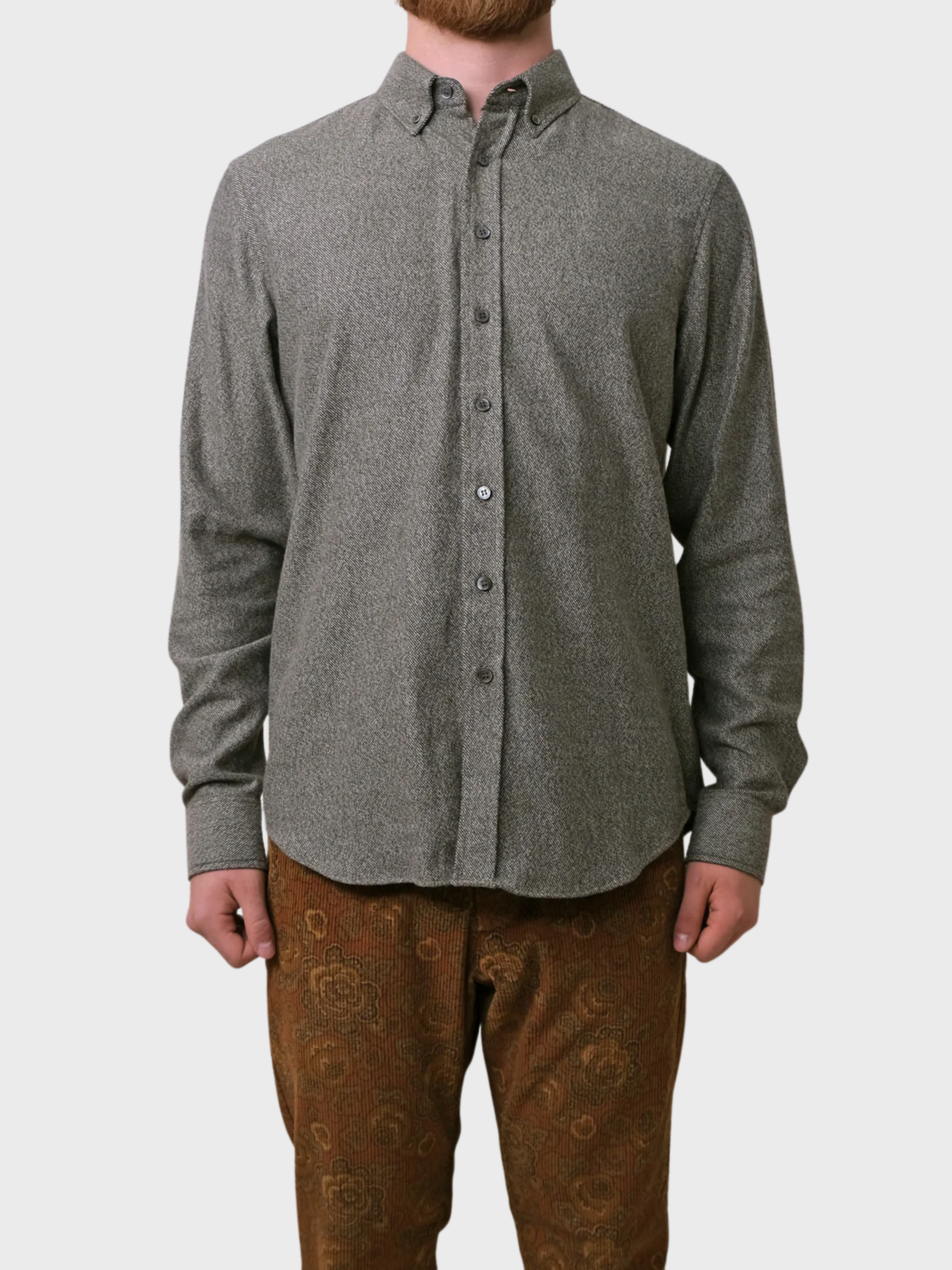 Outclass Flannel Classic Shirt - Moss Twill-Men's Shirts-Brooklyn-Vancouver-Yaletown-Canada