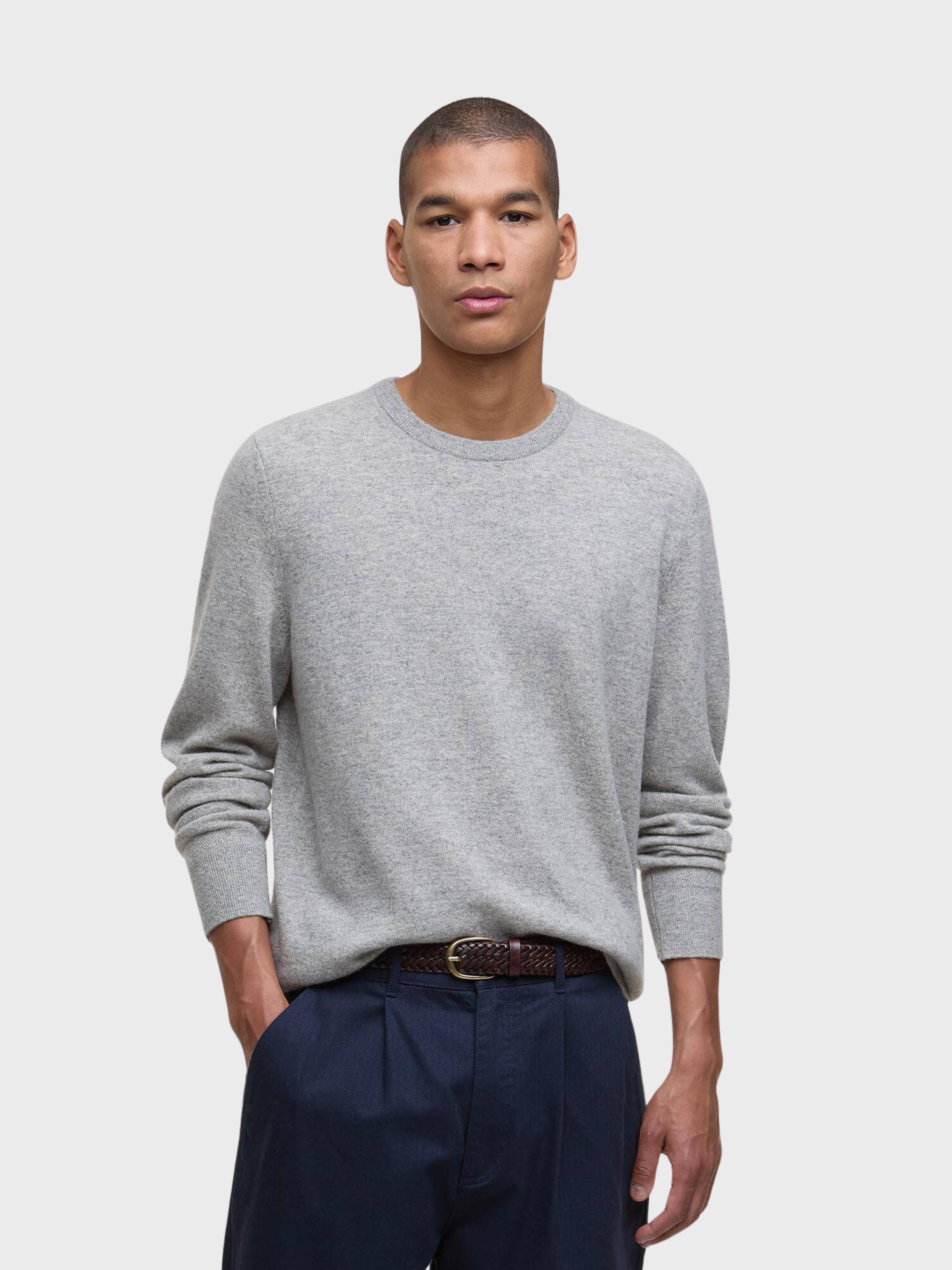 Barbour Waterbury Crew Neck Sweater - Mist-Men's Sweaters-Brooklyn-Vancouver-Yaletown-Canada