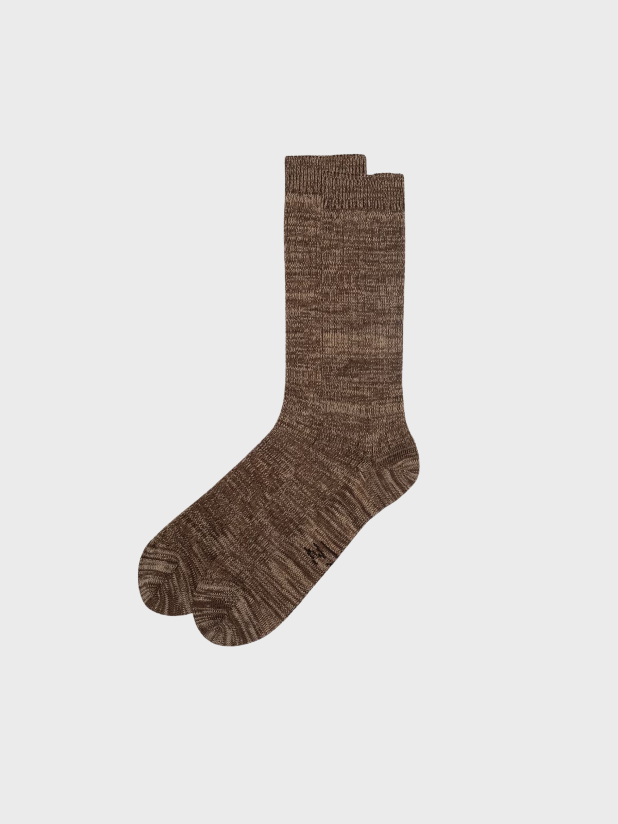 Nudie Rasmusson Mens Rib Sock Brownmelange-Men's Accessories-Brooklyn-Vancouver-Yaletown-Canada