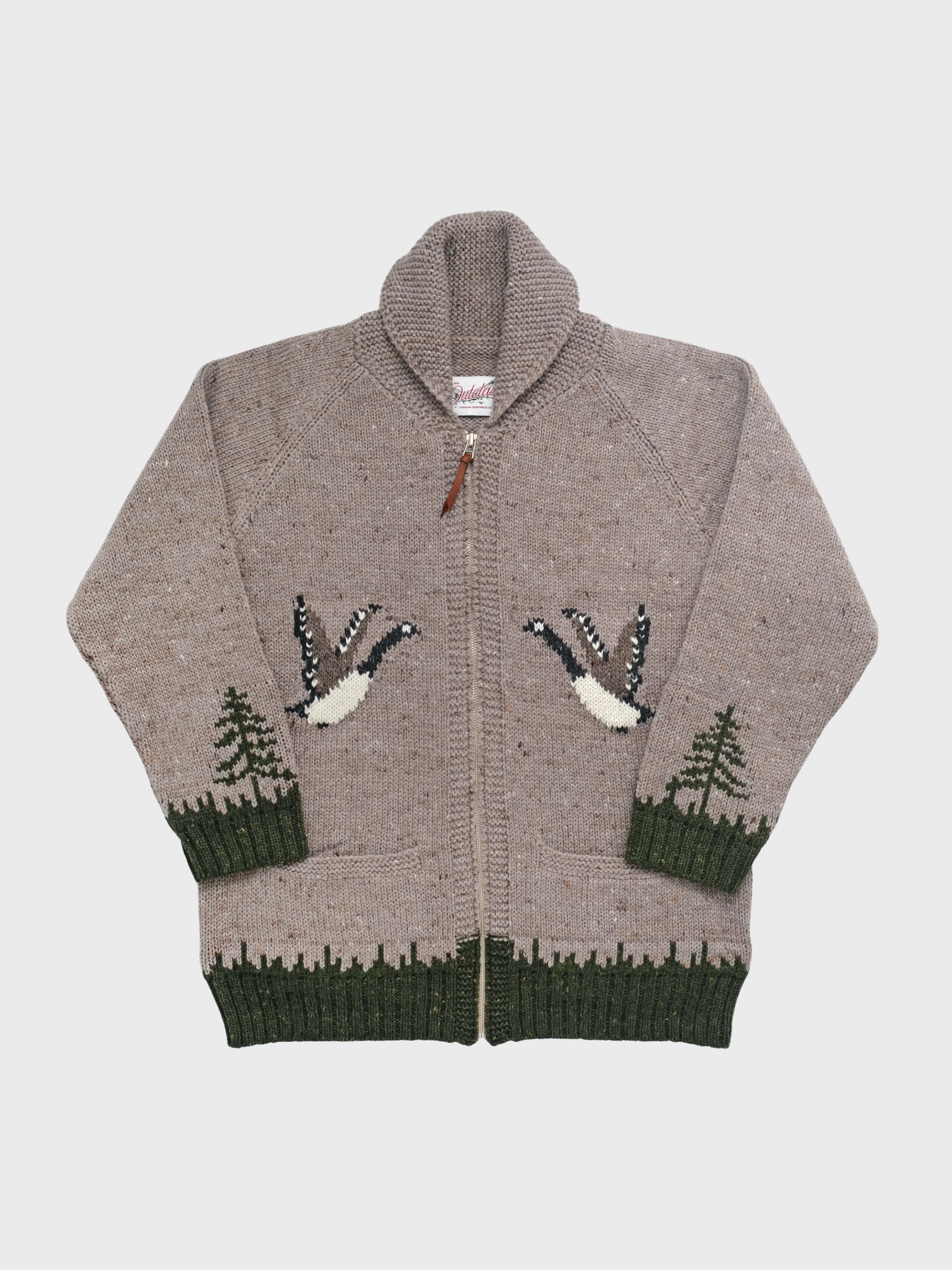 Outclass Zip Cardigan - Goose Motif-Men's Sweaters-Brooklyn-Vancouver-Yaletown-Canada