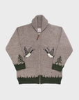 Outclass Zip Cardigan - Goose Motif-Men's Sweaters-Brooklyn-Vancouver-Yaletown-Canada
